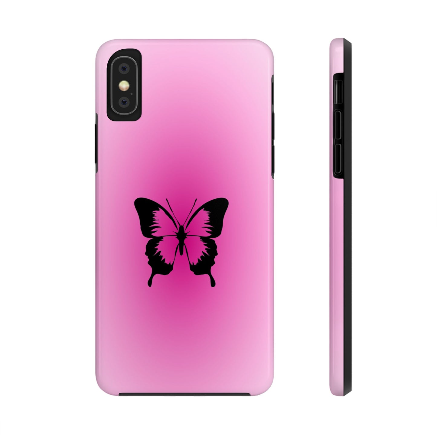 Cute Glossy Phone Case, Butterfly Pink Aura, Trendy, It Girl