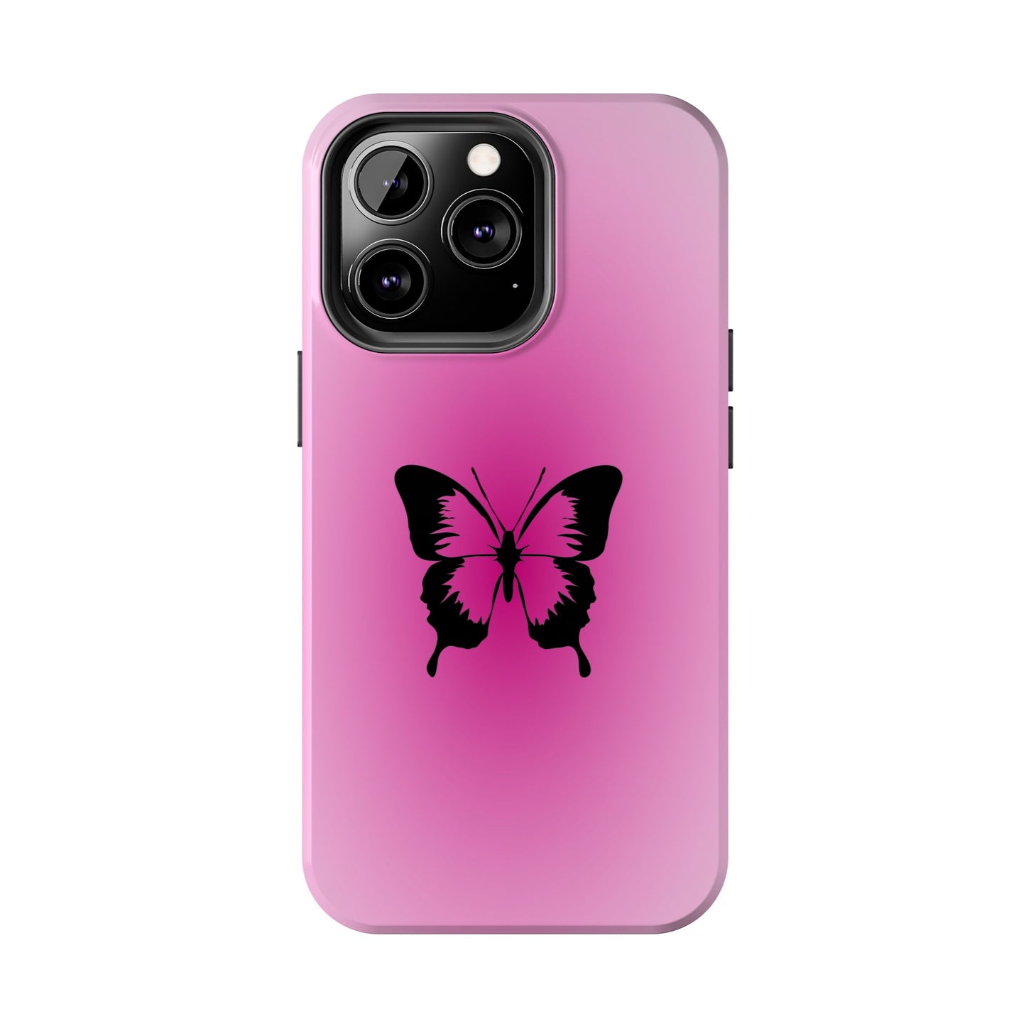 Cute Glossy Phone Case, Butterfly Pink Aura, Trendy, It Girl