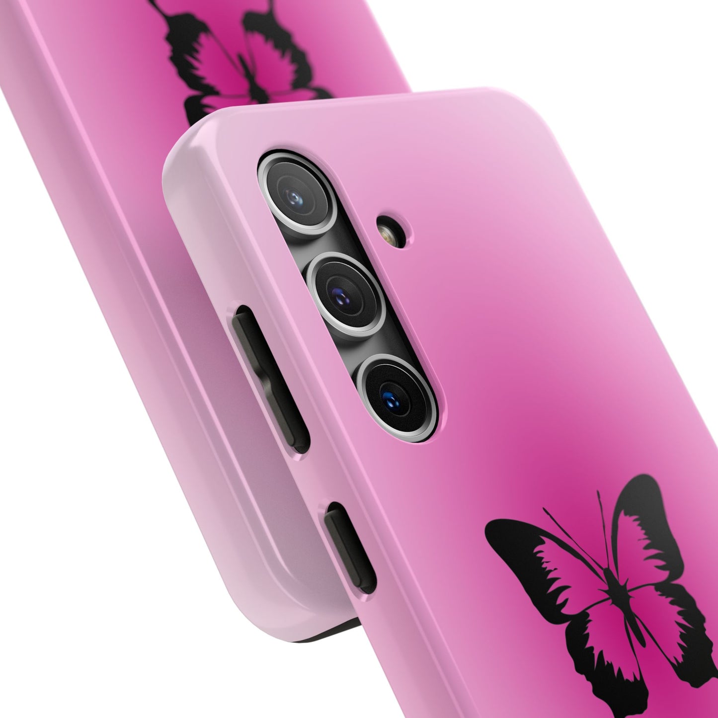 Cute Glossy Phone Case, Butterfly Pink Aura, Trendy, It Girl
