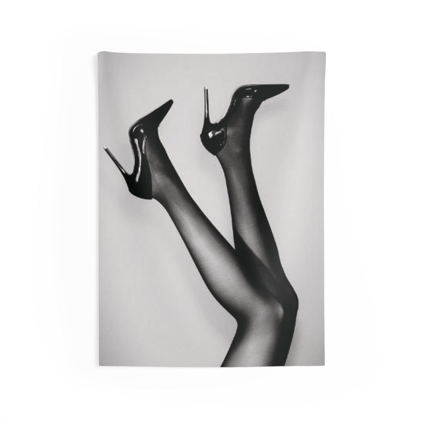 B&W Aesthetic Room Poster, Luxury illustration tapestry, Rich Aesthetic decor, High heels black and white poster