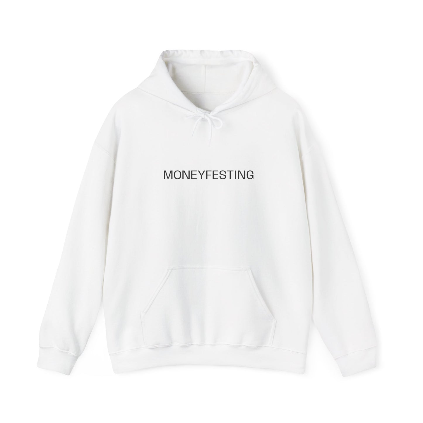 Moneyfesting Hooded Sweatshirt - Cozy Unisex Pullover Perfect for Manifestation, Gifts, Streetwear, Trendy Fashion, Chill Days