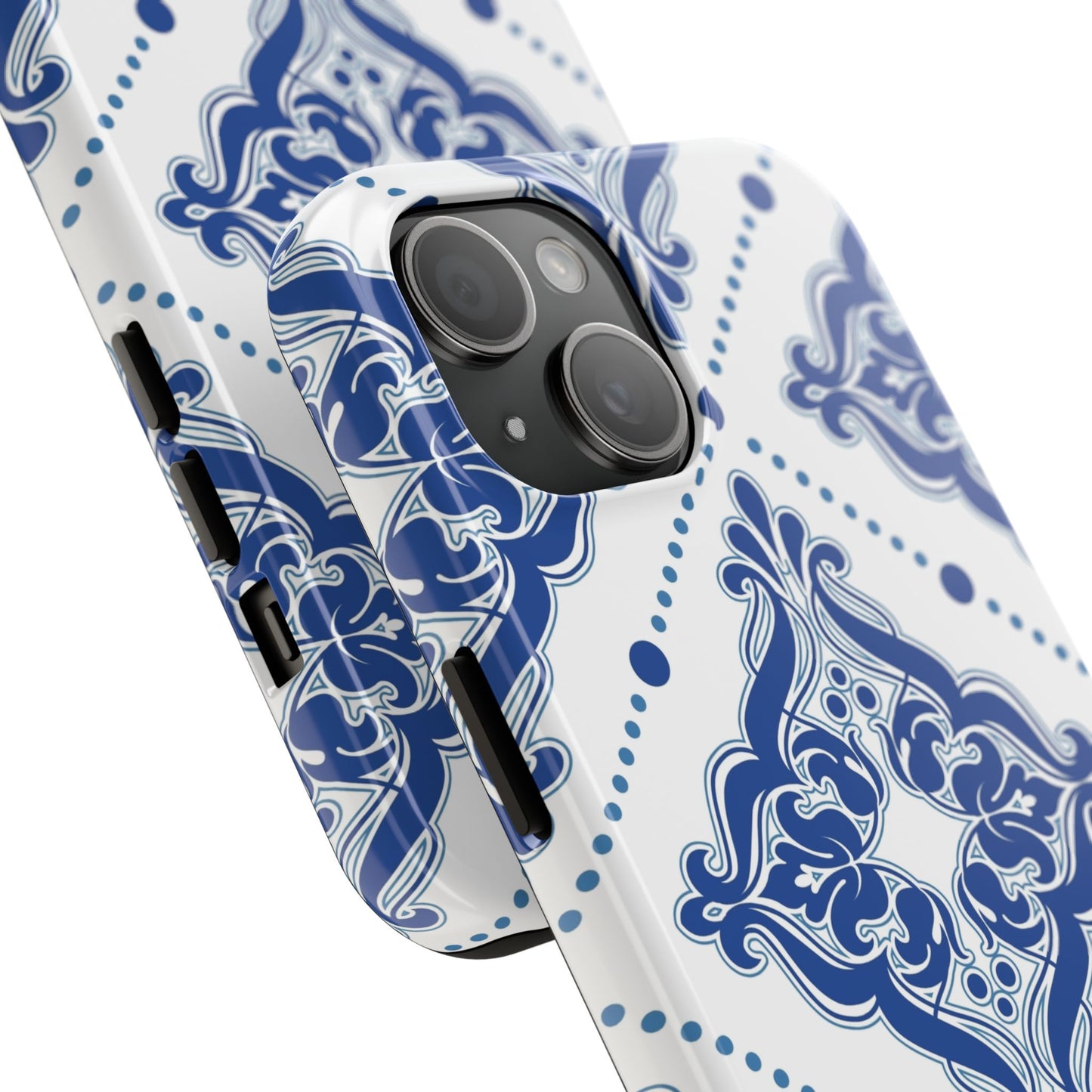 Azure Mozaic, Blue and white tile phone case, Mediterranean Tile design, Santorini Phone case