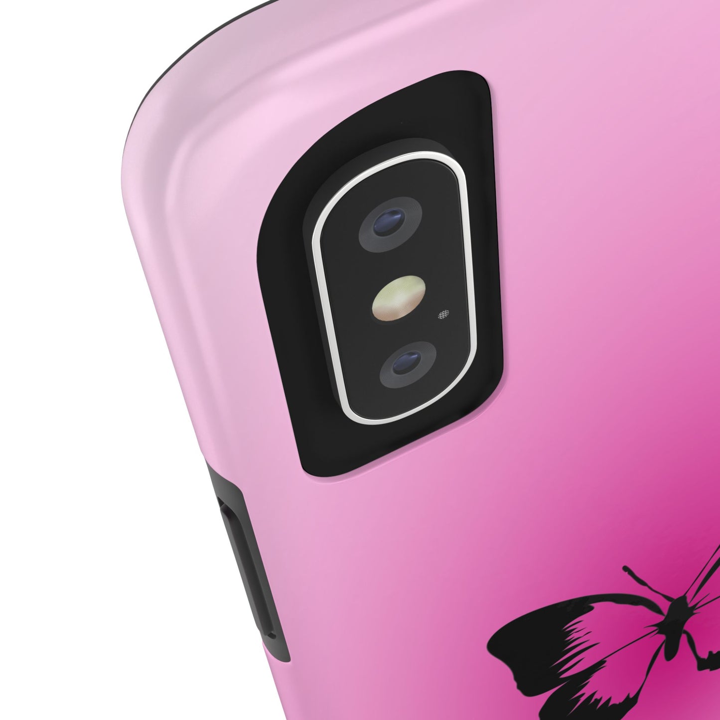 Cute Glossy Phone Case, Butterfly Pink Aura, Trendy, It Girl