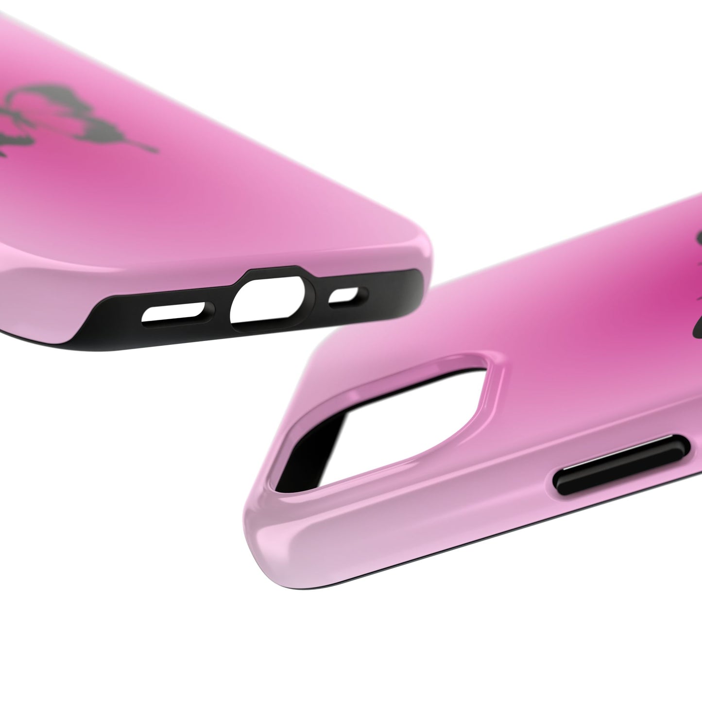 Cute Glossy Phone Case, Butterfly Pink Aura, Trendy, It Girl