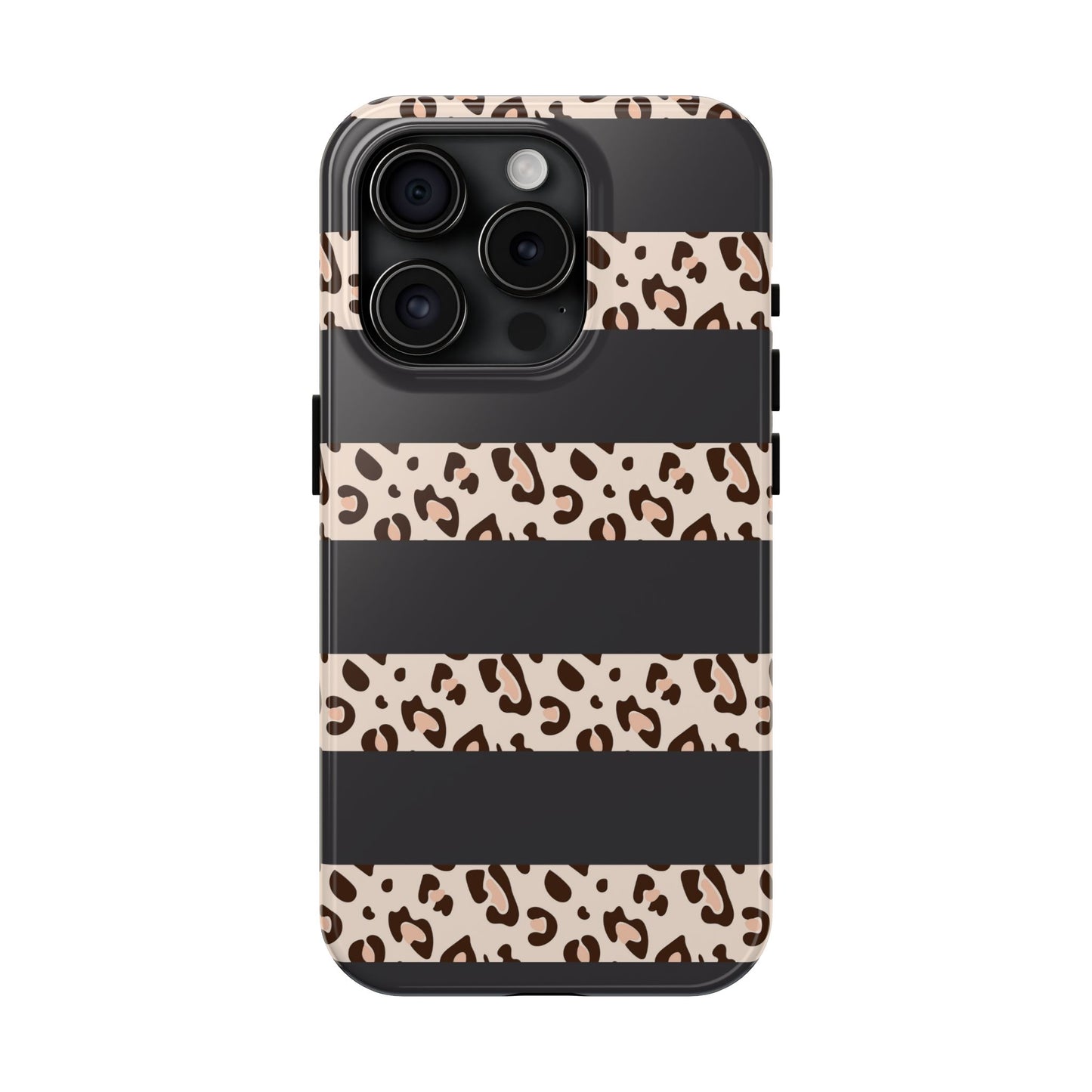 Cheetah Print Striped iPhone Case – Black Striped Cheetah Print Aesthetic