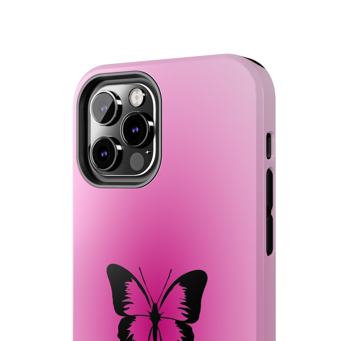 Cute Glossy Phone Case, Butterfly Pink Aura, Trendy, It Girl