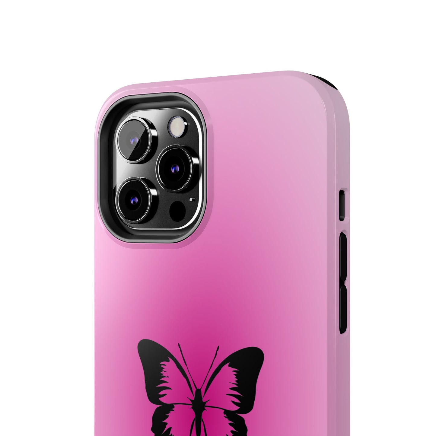 Cute Glossy Phone Case, Butterfly Pink Aura, Trendy, It Girl