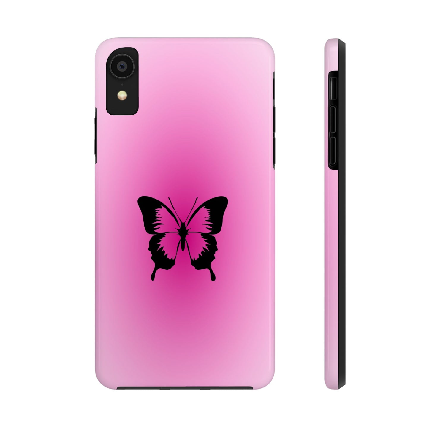Cute Glossy Phone Case, Butterfly Pink Aura, Trendy, It Girl