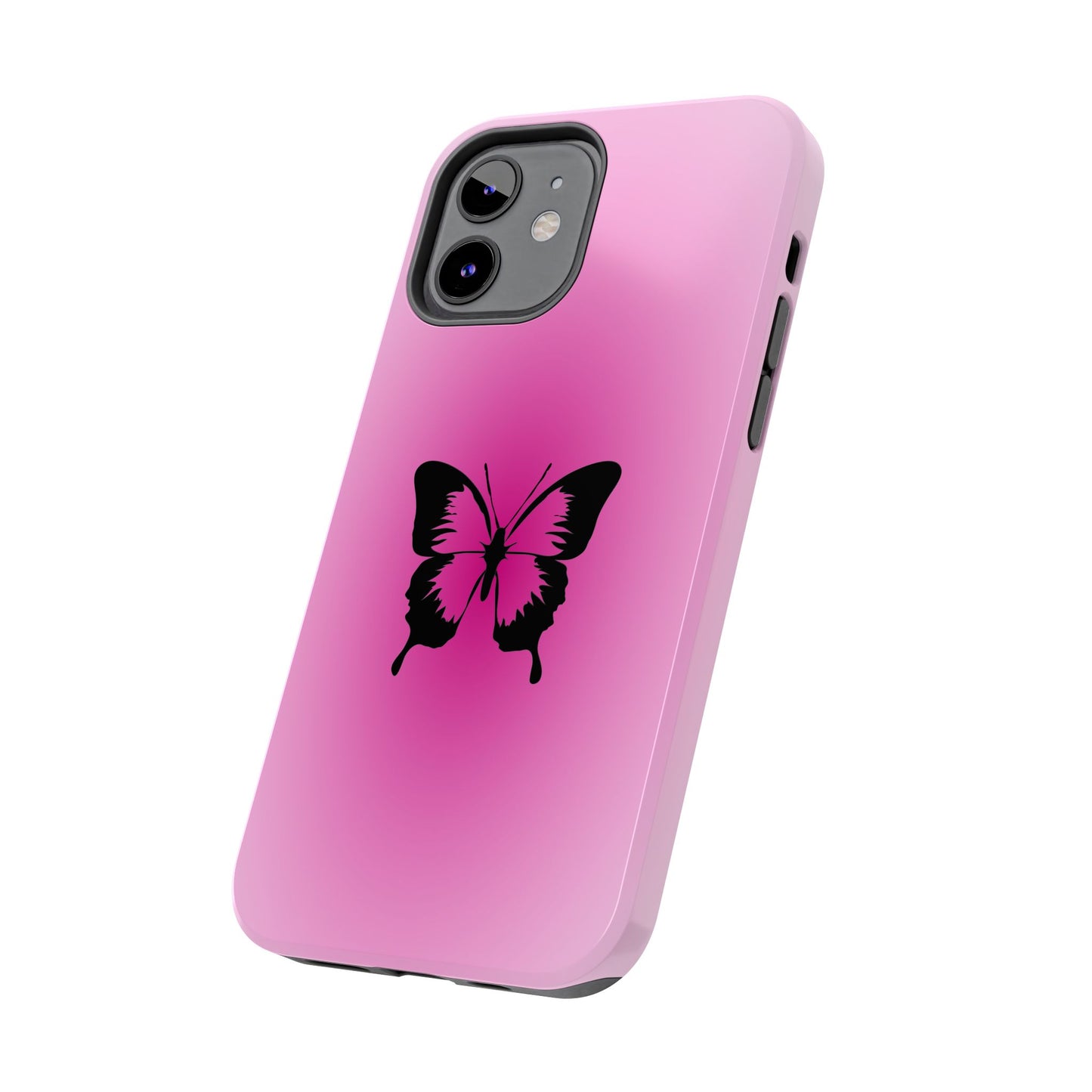 Cute Glossy Phone Case, Butterfly Pink Aura, Trendy, It Girl