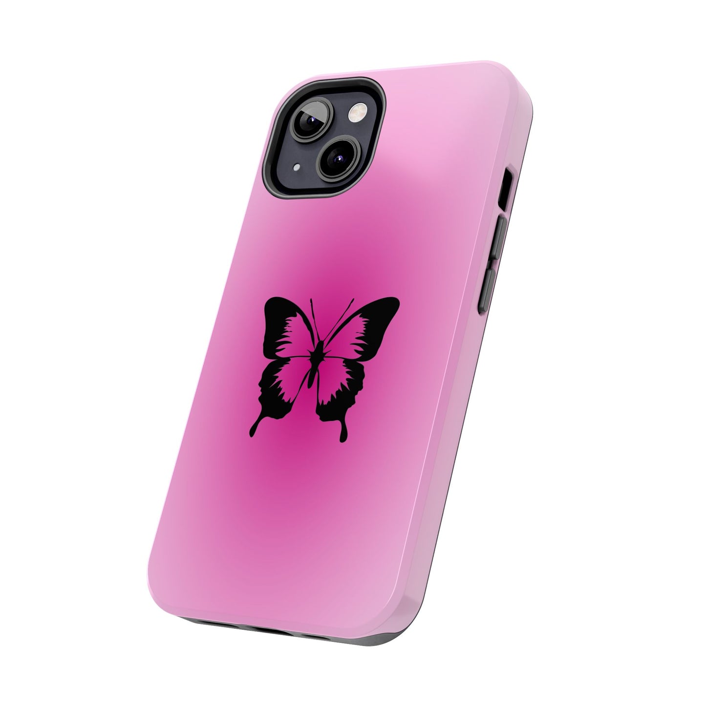 Cute Glossy Phone Case, Butterfly Pink Aura, Trendy, It Girl