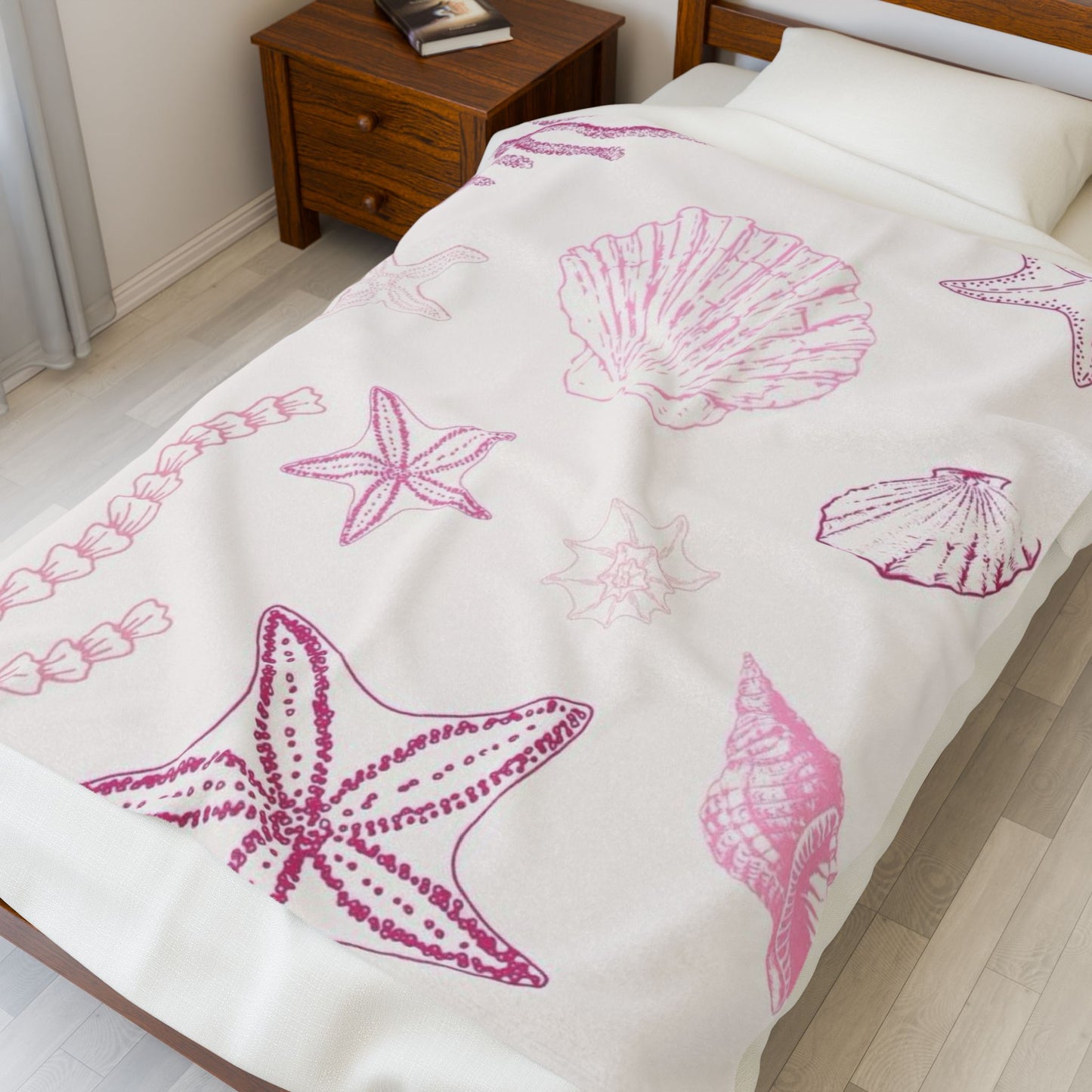 Pink Seashell Blanket Blanket