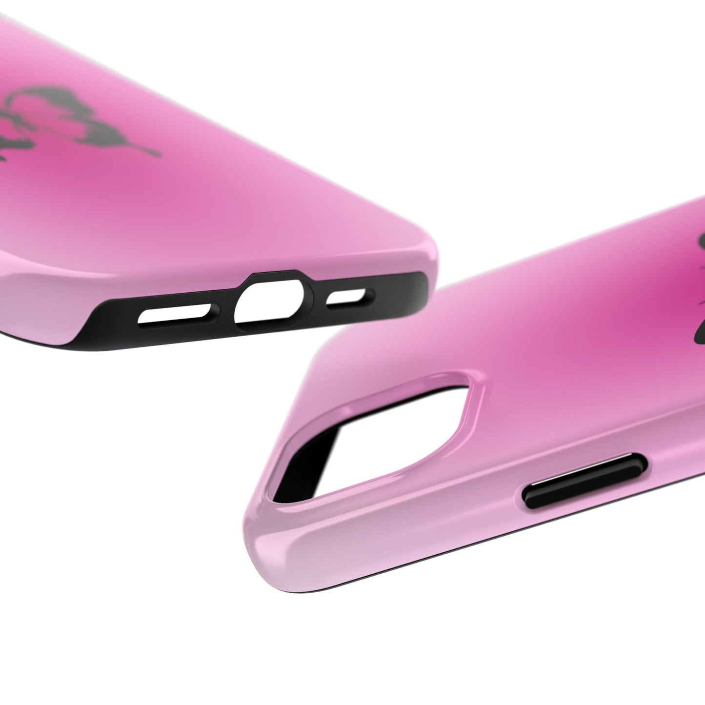 Cute Glossy Phone Case, Butterfly Pink Aura, Trendy, It Girl