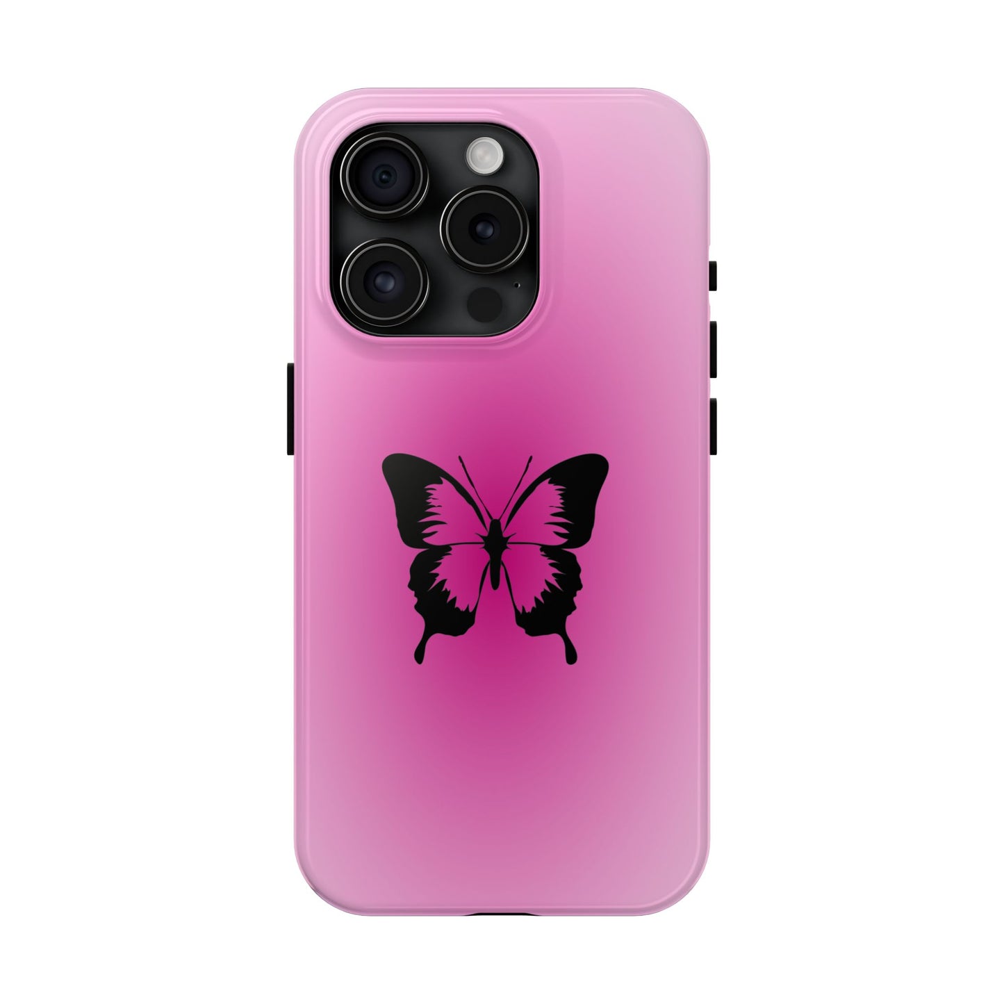 Cute Glossy Phone Case, Butterfly Pink Aura, Trendy, It Girl