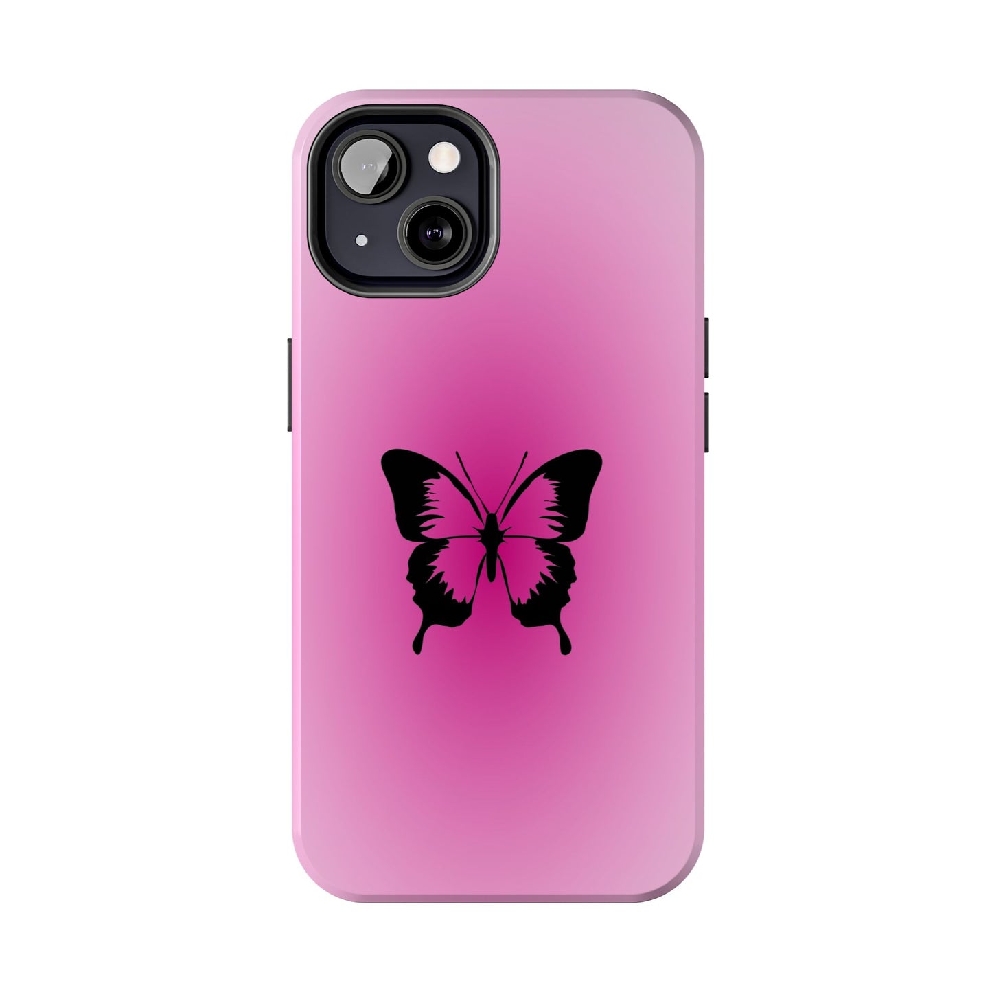 Cute Glossy Phone Case, Butterfly Pink Aura, Trendy, It Girl