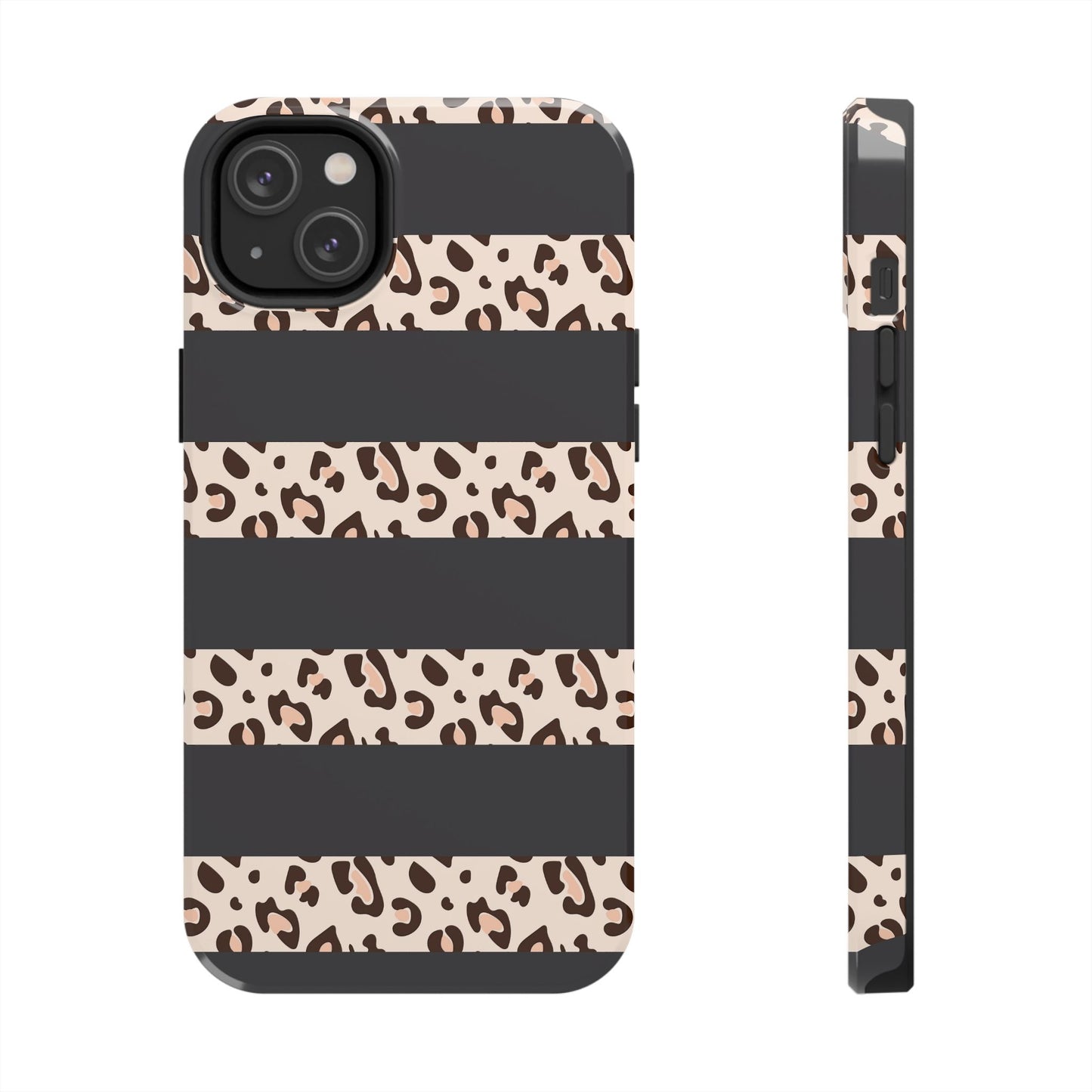 Cheetah Print Striped iPhone Case – Black Striped Cheetah Print Aesthetic