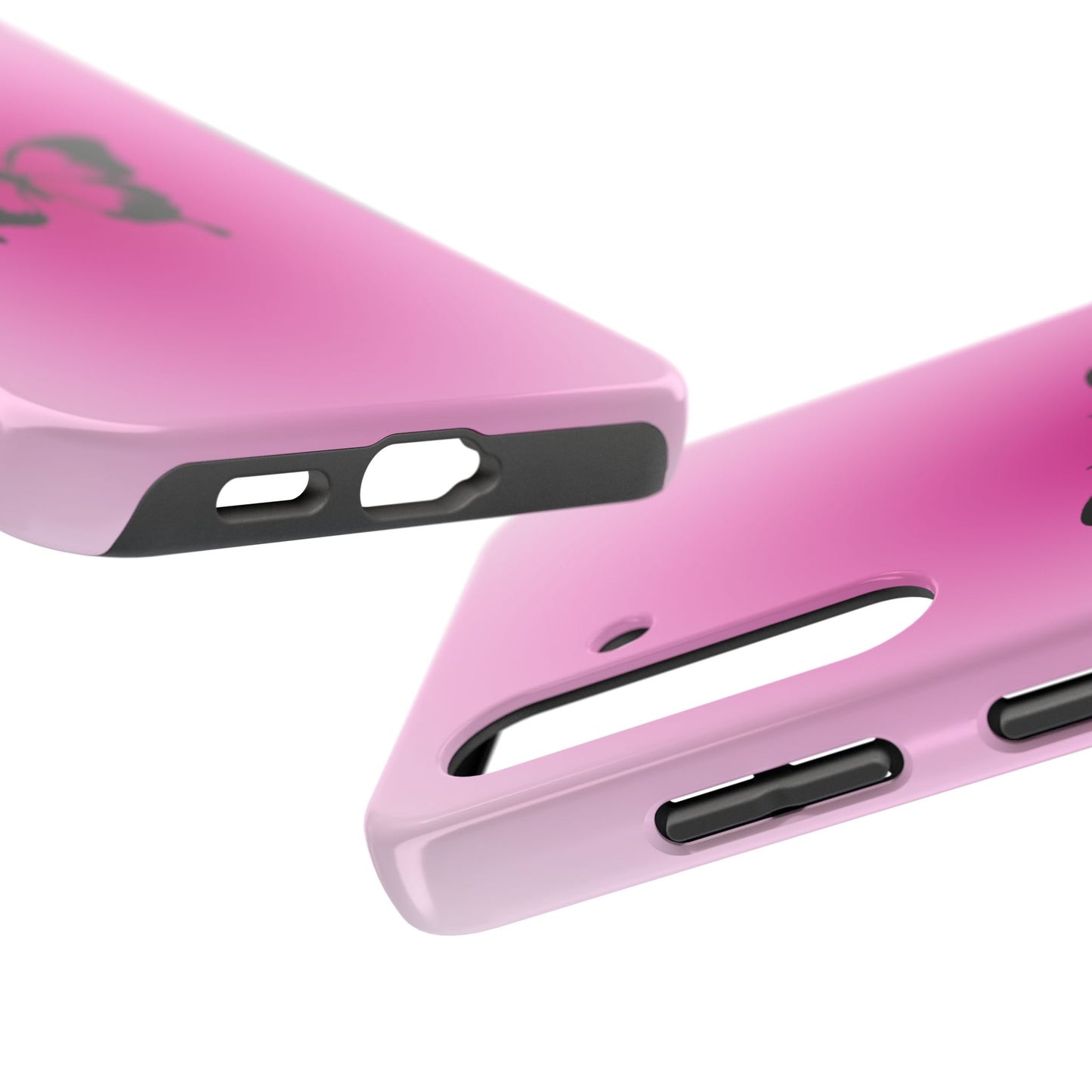 Cute Glossy Phone Case, Butterfly Pink Aura, Trendy, It Girl