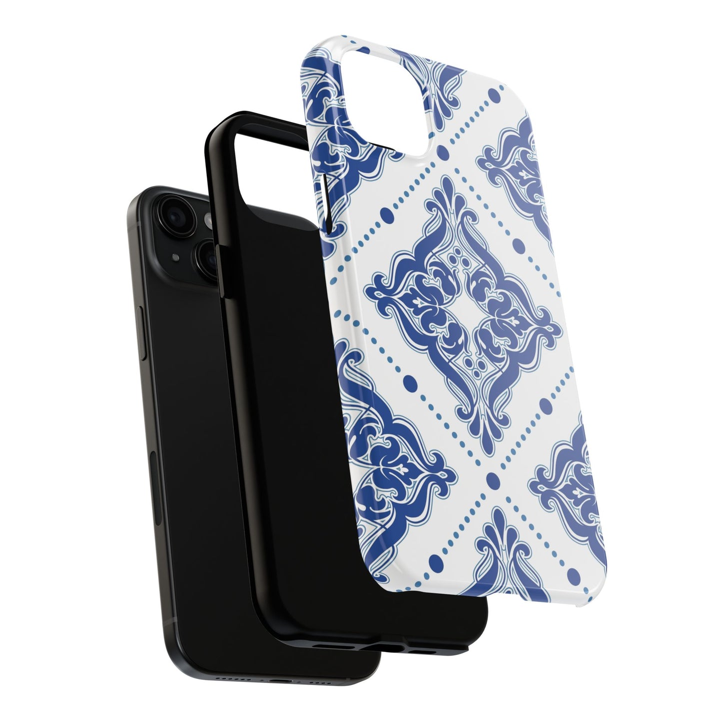 Azure Mozaic, Blue and white tile phone case, Mediterranean Tile design, Santorini Phone case