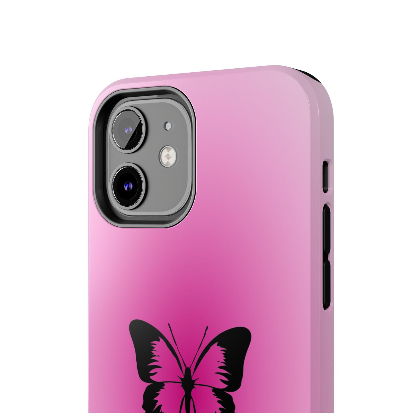 Cute Glossy Phone Case, Butterfly Pink Aura, Trendy, It Girl