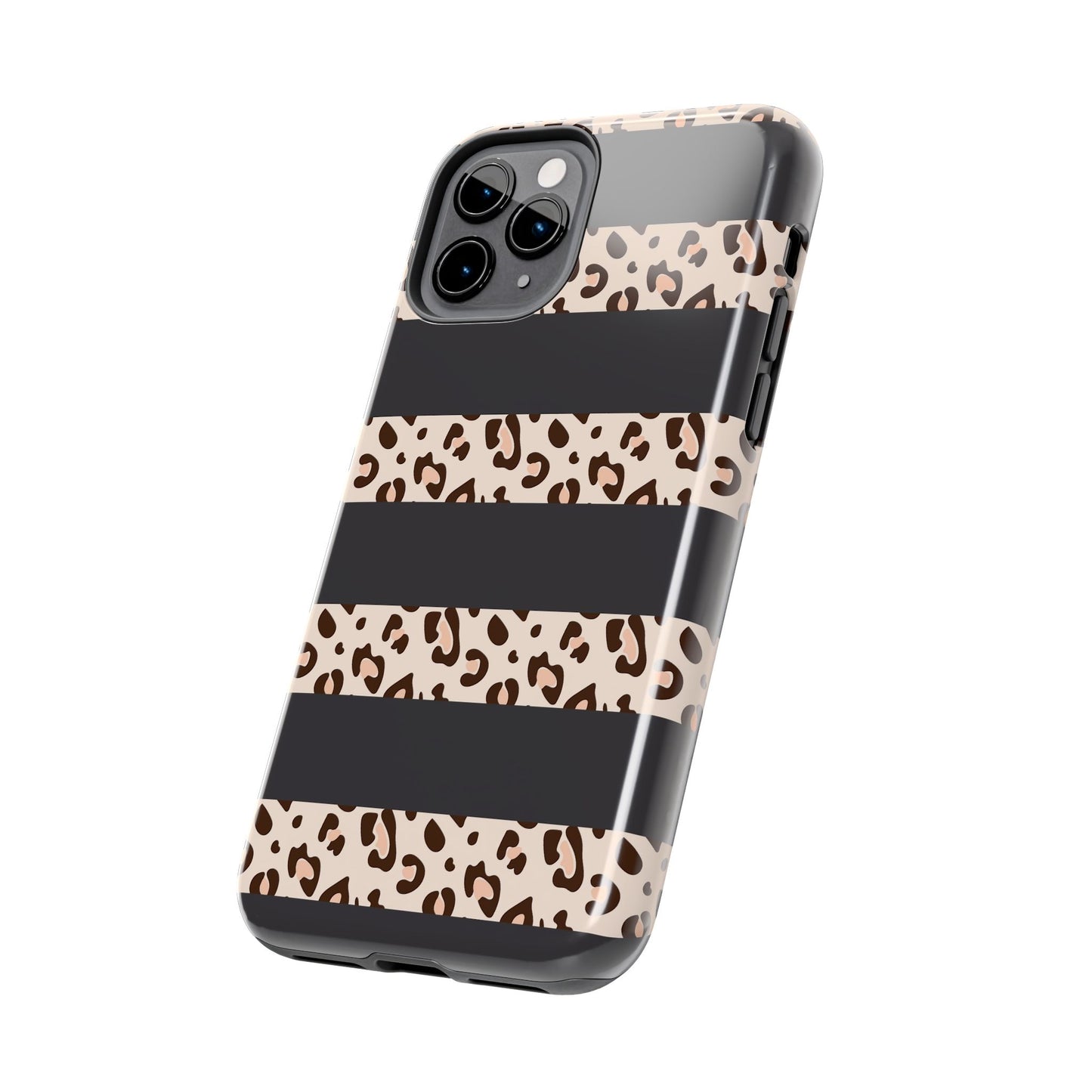 Cheetah Print Striped iPhone Case – Black Striped Cheetah Print Aesthetic