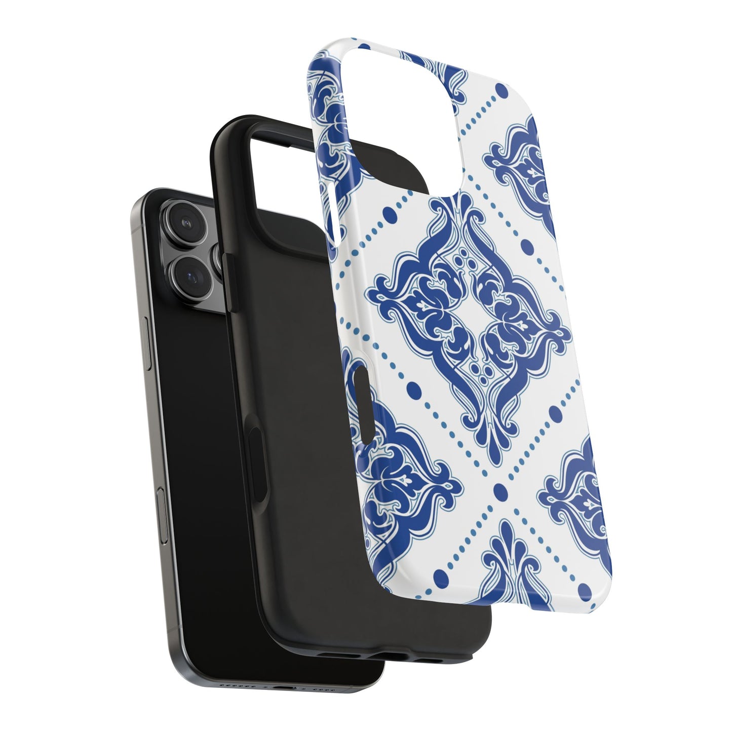 Azure Mozaic, Blue and white tile phone case, Mediterranean Tile design, Santorini Phone case
