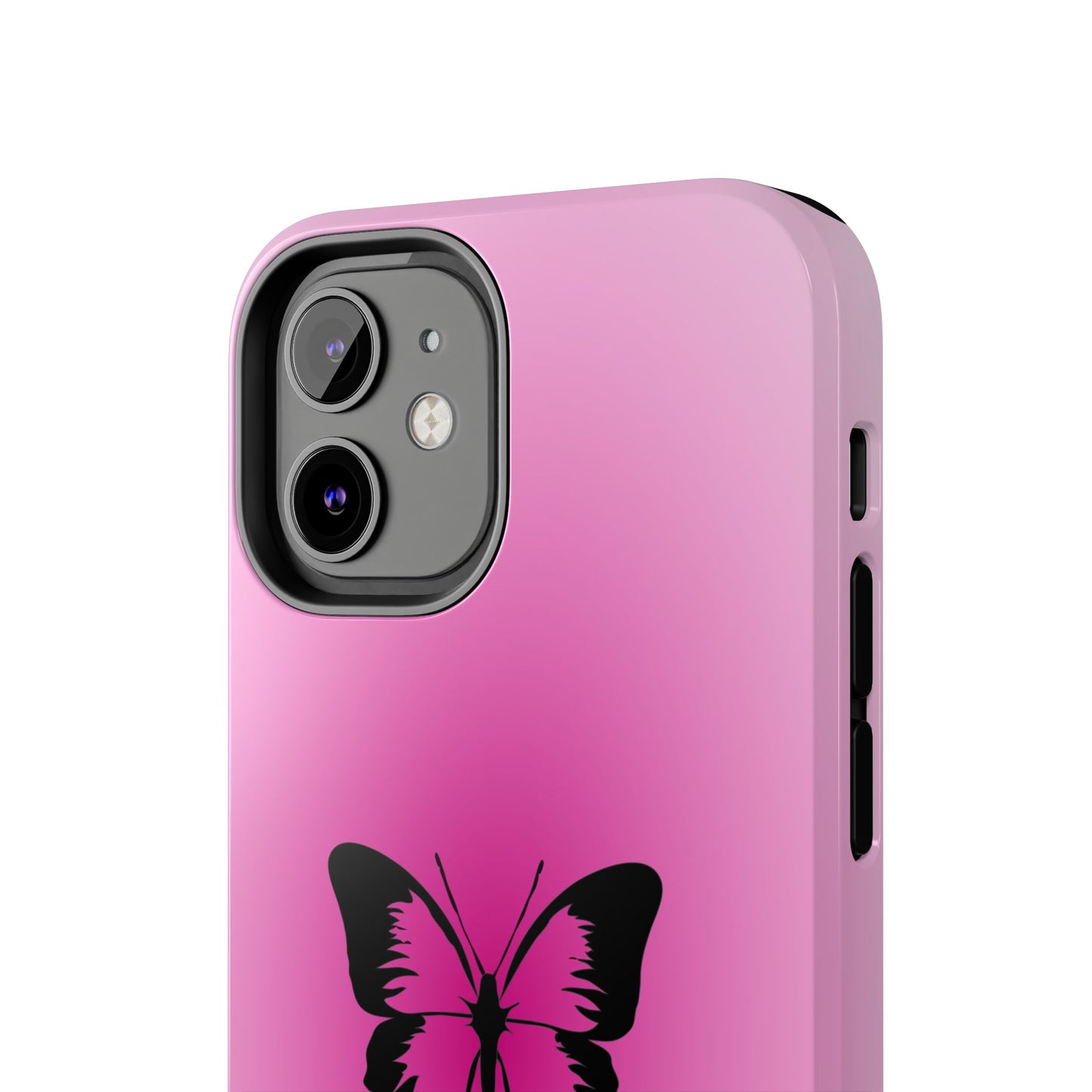 Cute Glossy Phone Case, Butterfly Pink Aura, Trendy, It Girl