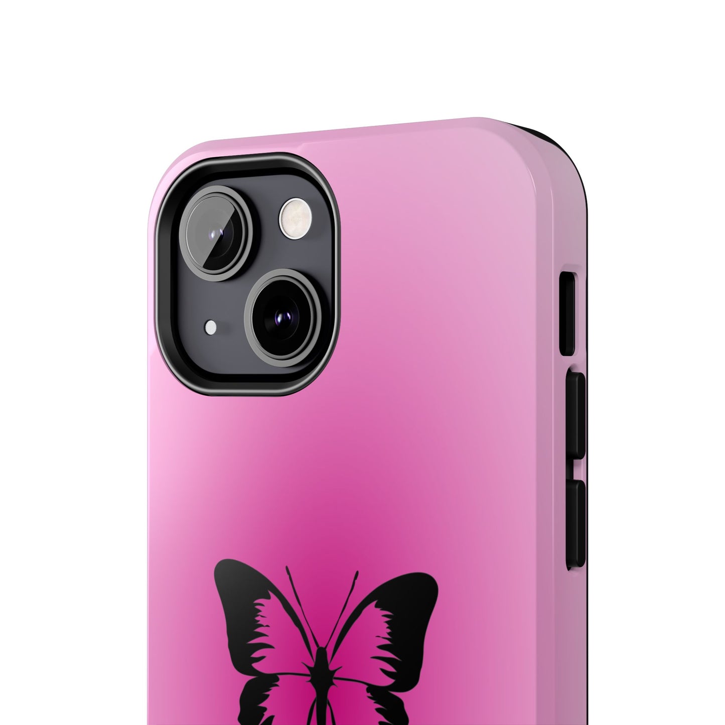 Cute Glossy Phone Case, Butterfly Pink Aura, Trendy, It Girl