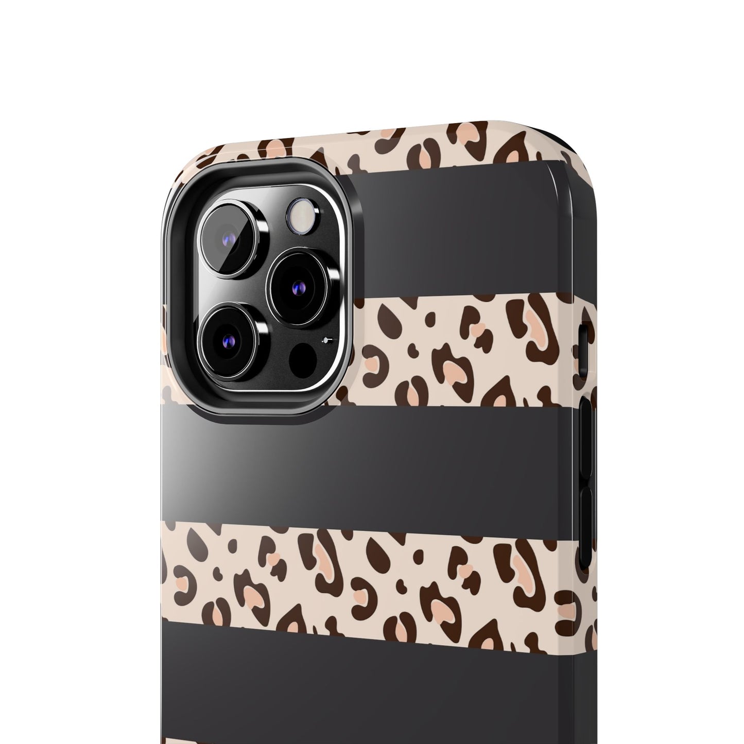 Cheetah Print Striped iPhone Case – Black Striped Cheetah Print Aesthetic