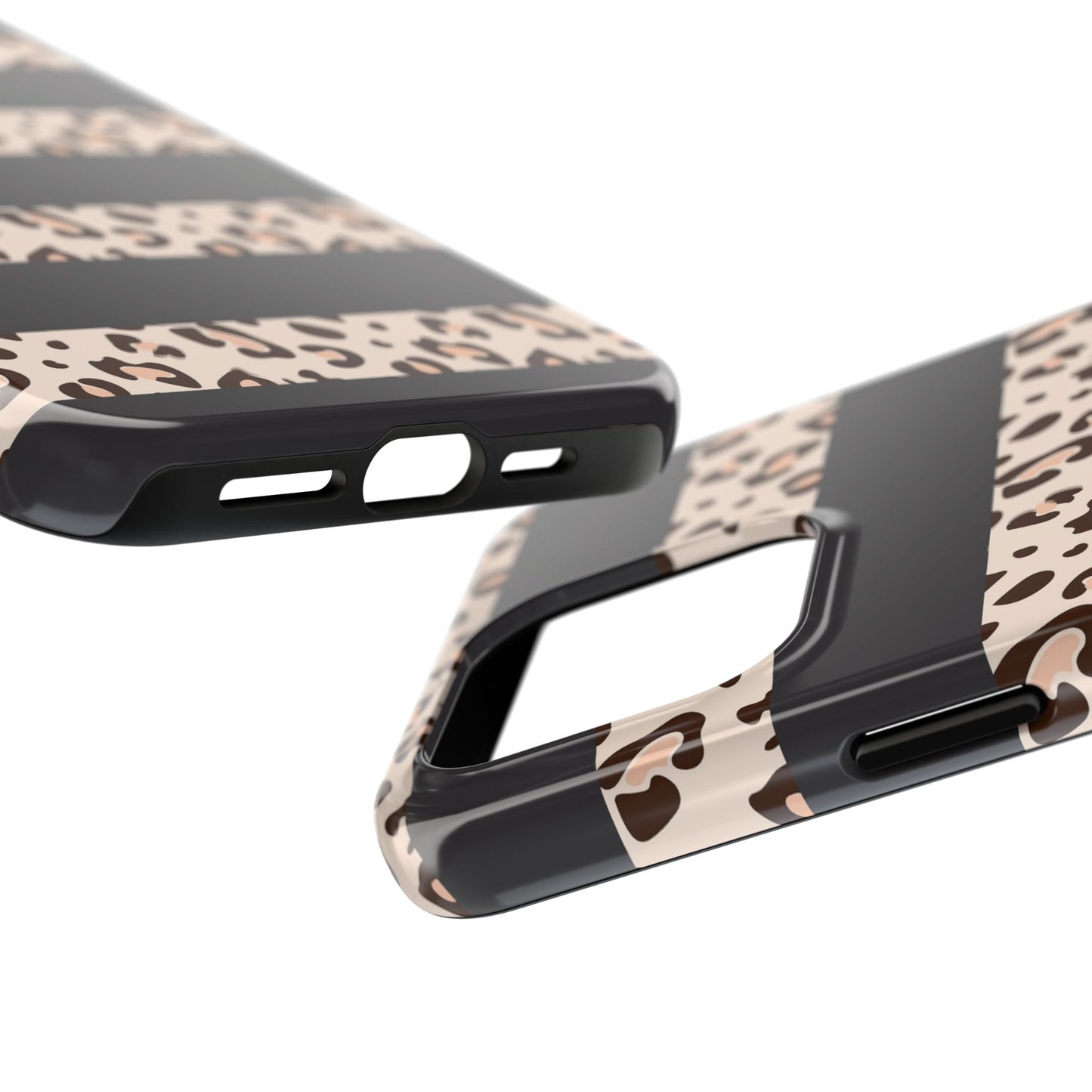 Cheetah Print Striped iPhone Case – Black Striped Cheetah Print Aesthetic