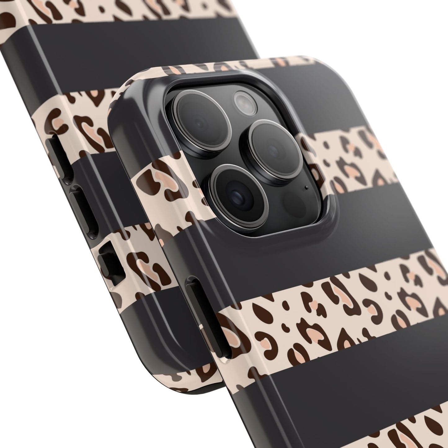 Cheetah Print Striped iPhone Case – Black Striped Cheetah Print Aesthetic