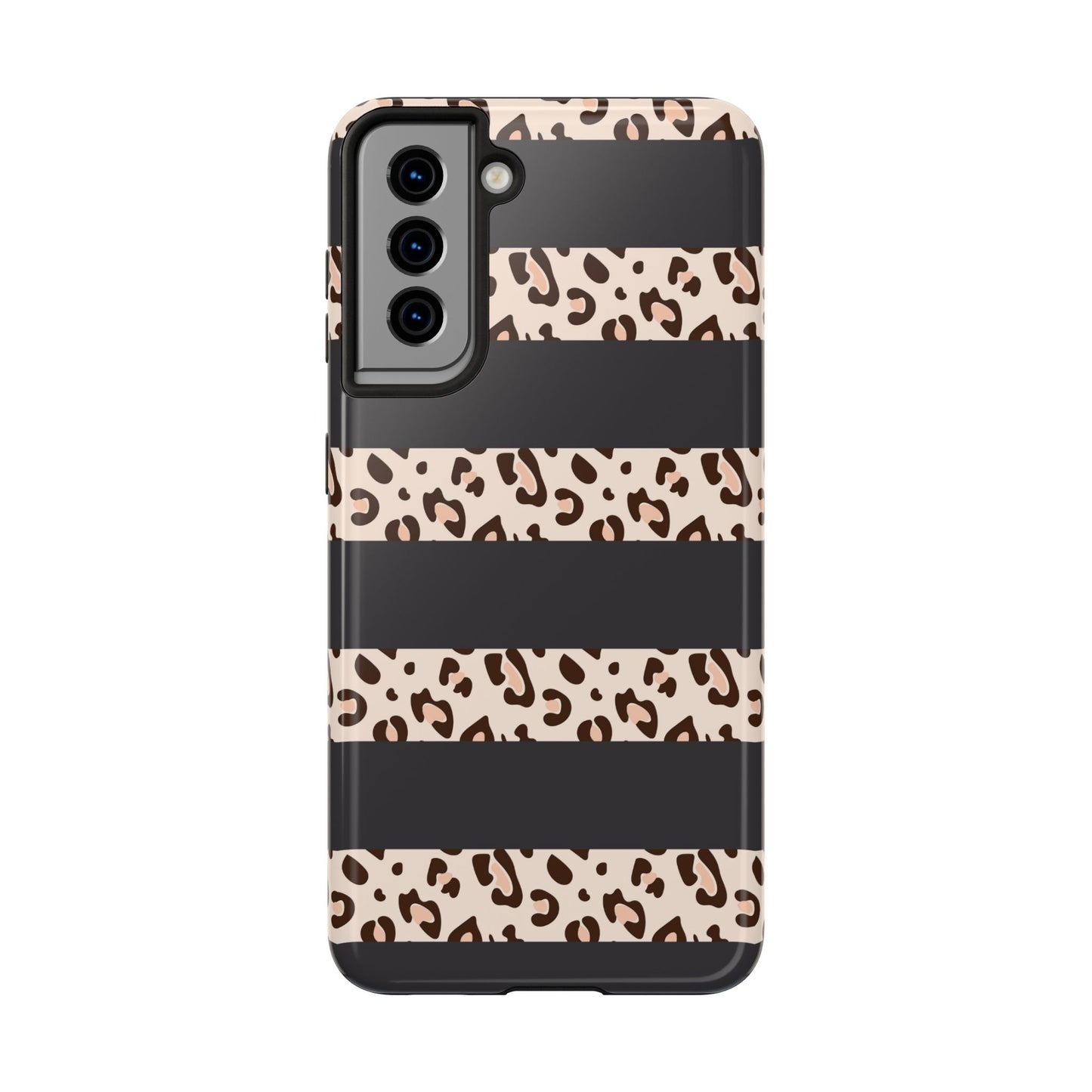 Cheetah Print Striped iPhone Case – Black Striped Cheetah Print Aesthetic
