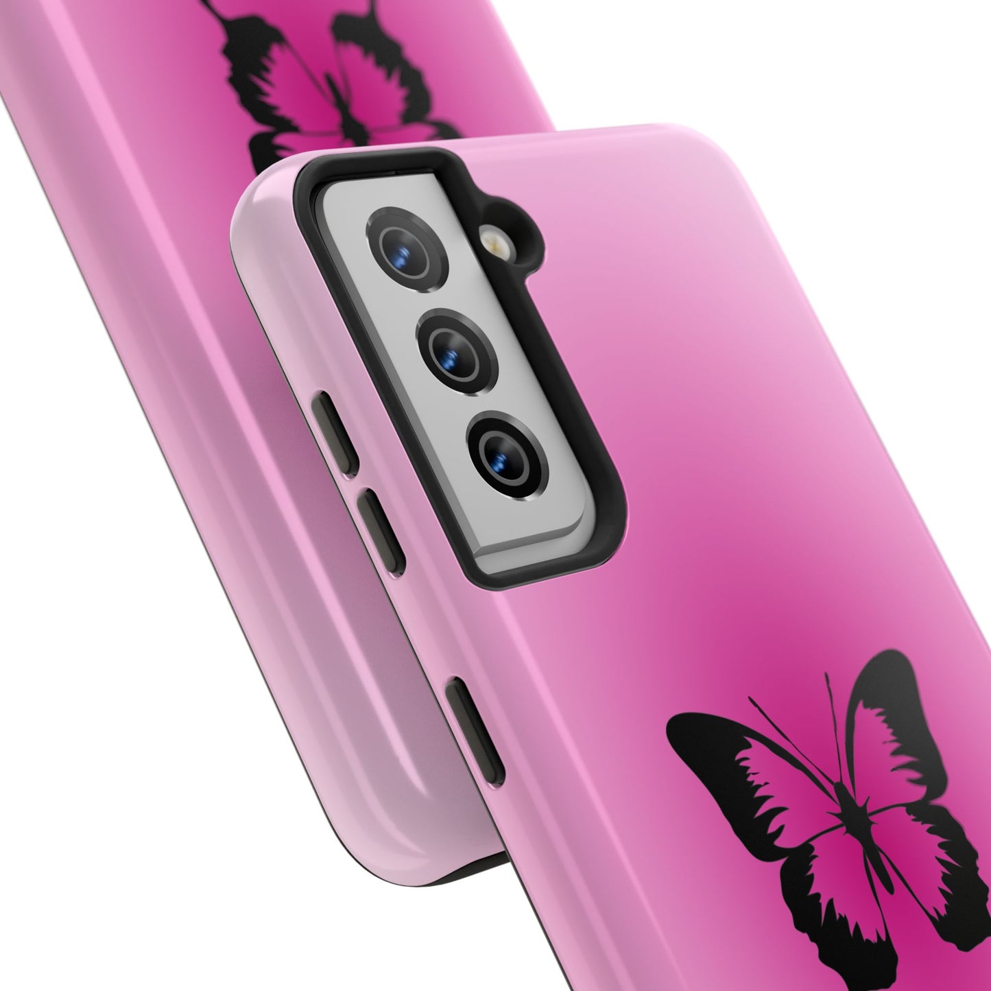 Cute Glossy Phone Case, Butterfly Pink Aura, Trendy, It Girl