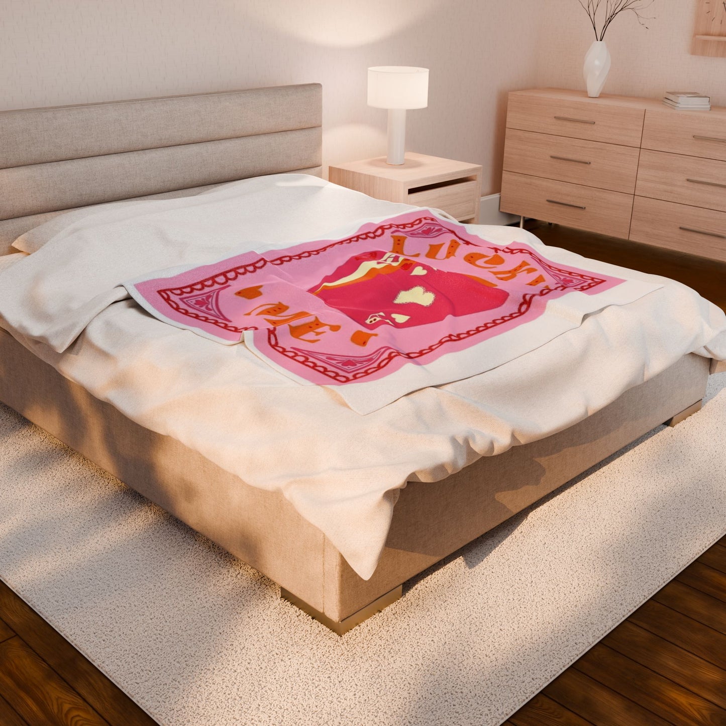 Lucky Me Pink Cute Blanket