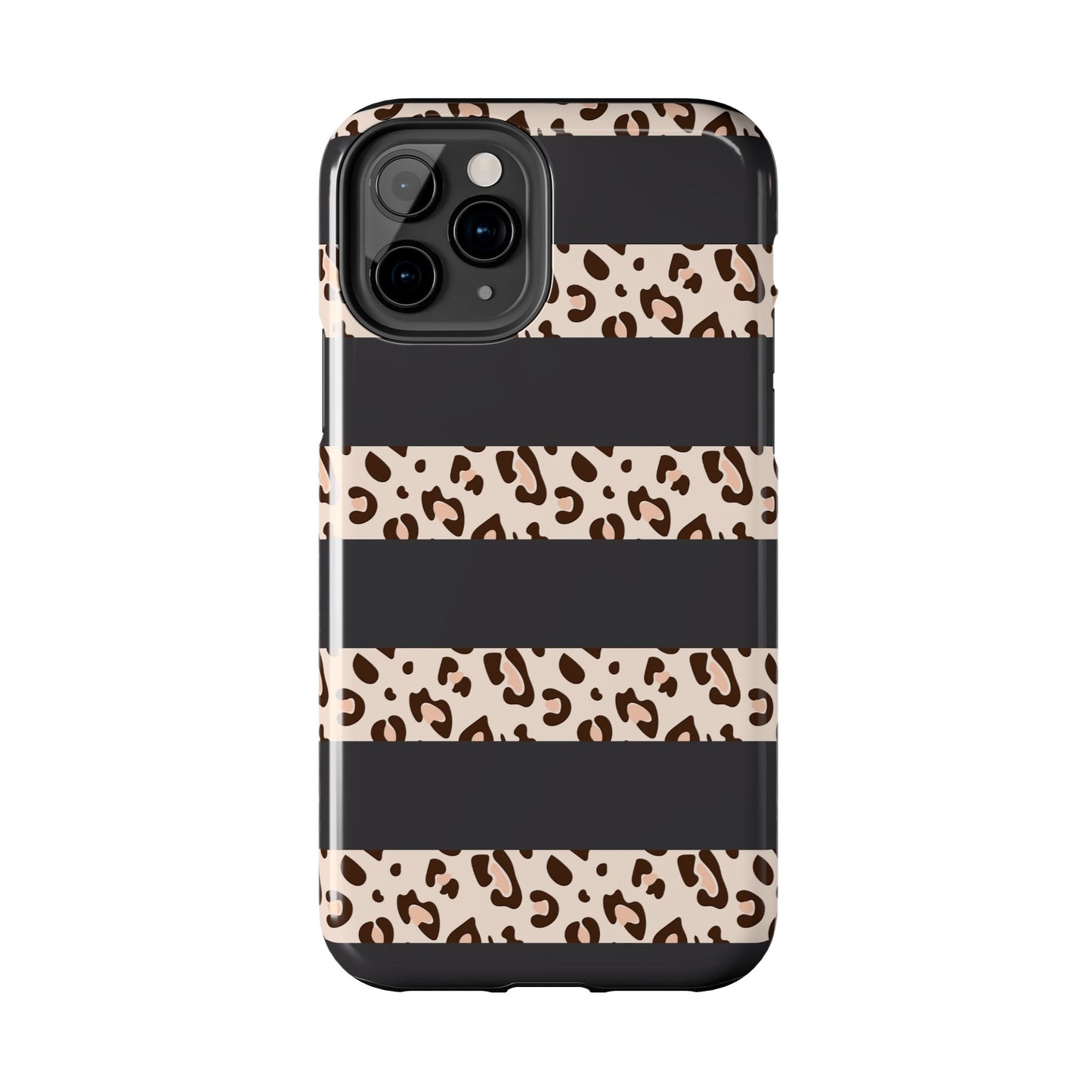 Cheetah Print Striped iPhone Case – Black Striped Cheetah Print Aesthetic