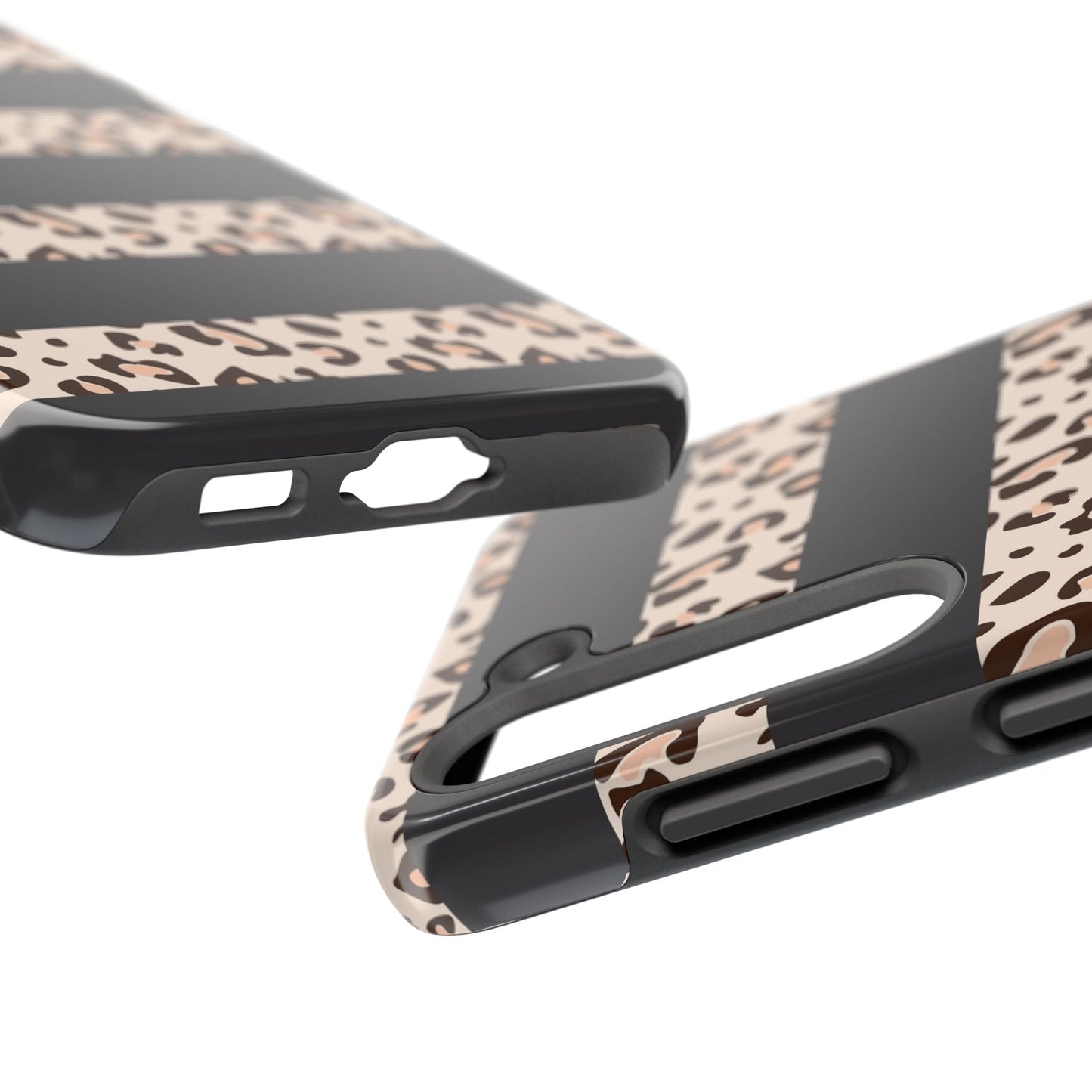 Cheetah Print Striped iPhone Case – Black Striped Cheetah Print Aesthetic