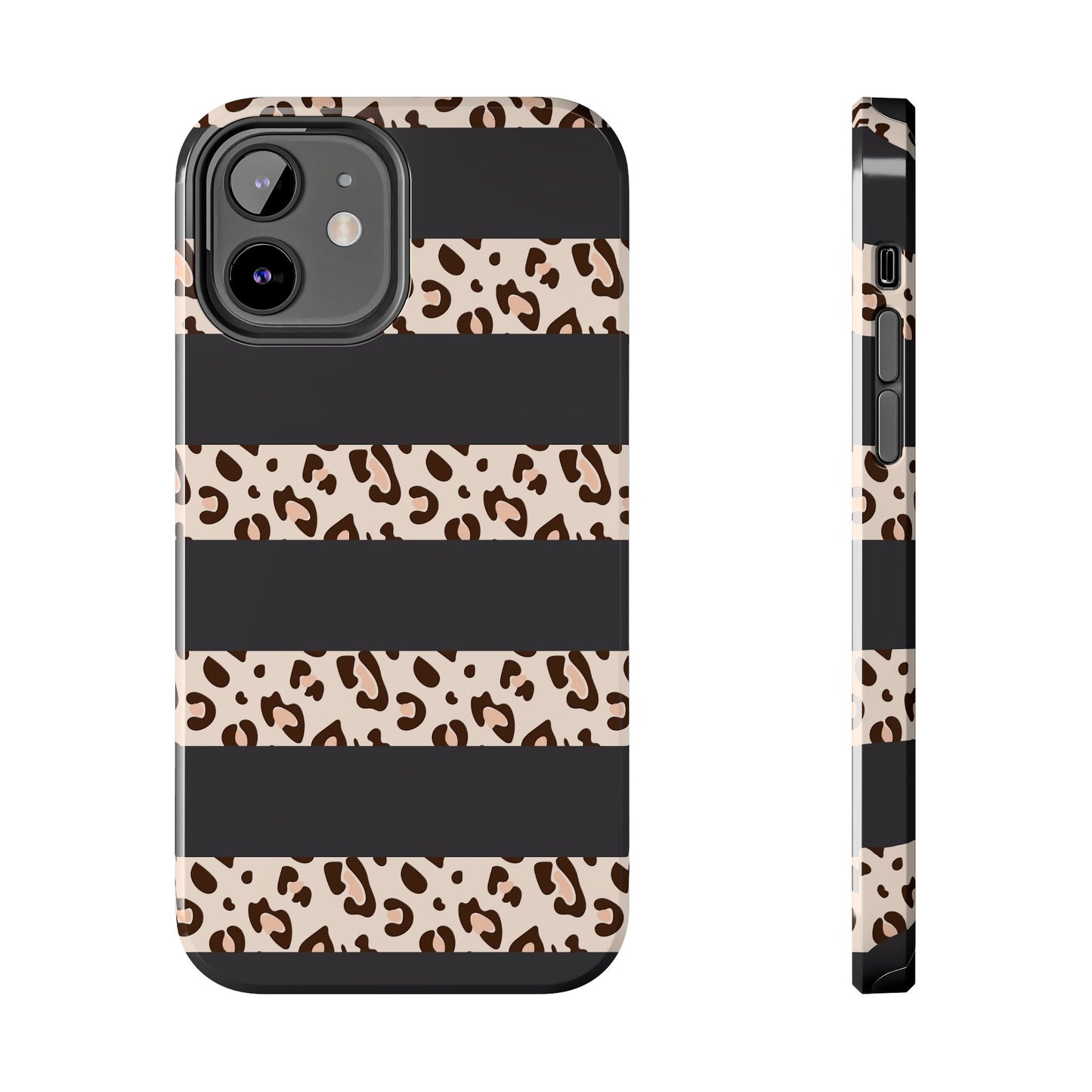Cheetah Print Striped iPhone Case – Black Striped Cheetah Print Aesthetic