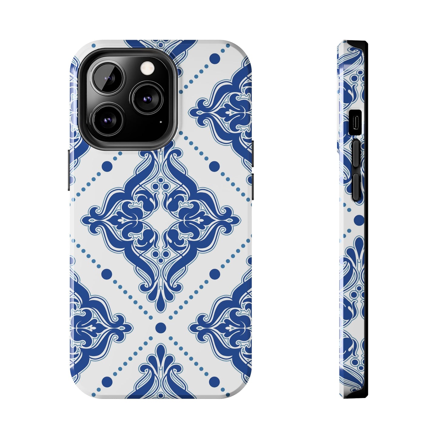 Azure Mozaic, Blue and white tile phone case, Mediterranean Tile design, Santorini Phone case
