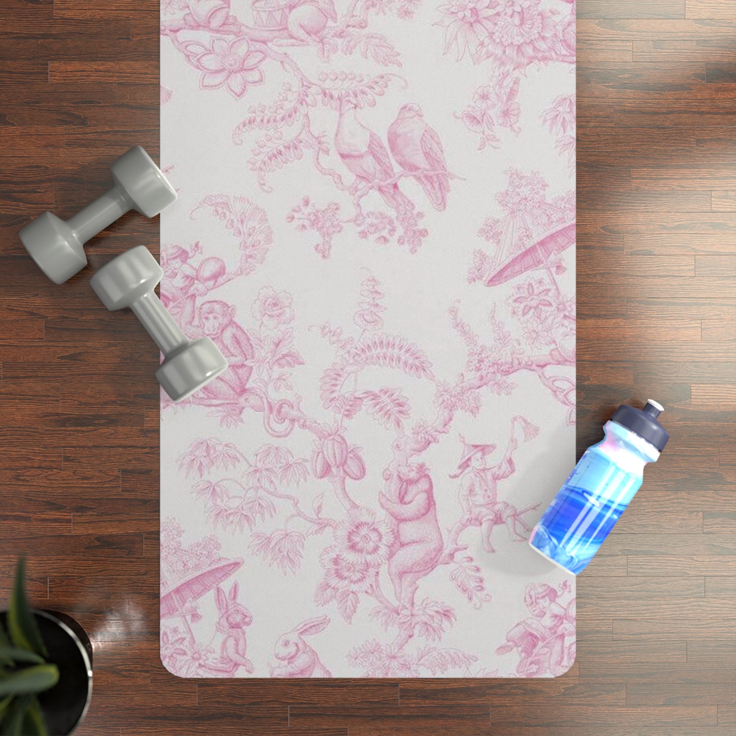 Pink and Creme Print Classy Yoga Mat