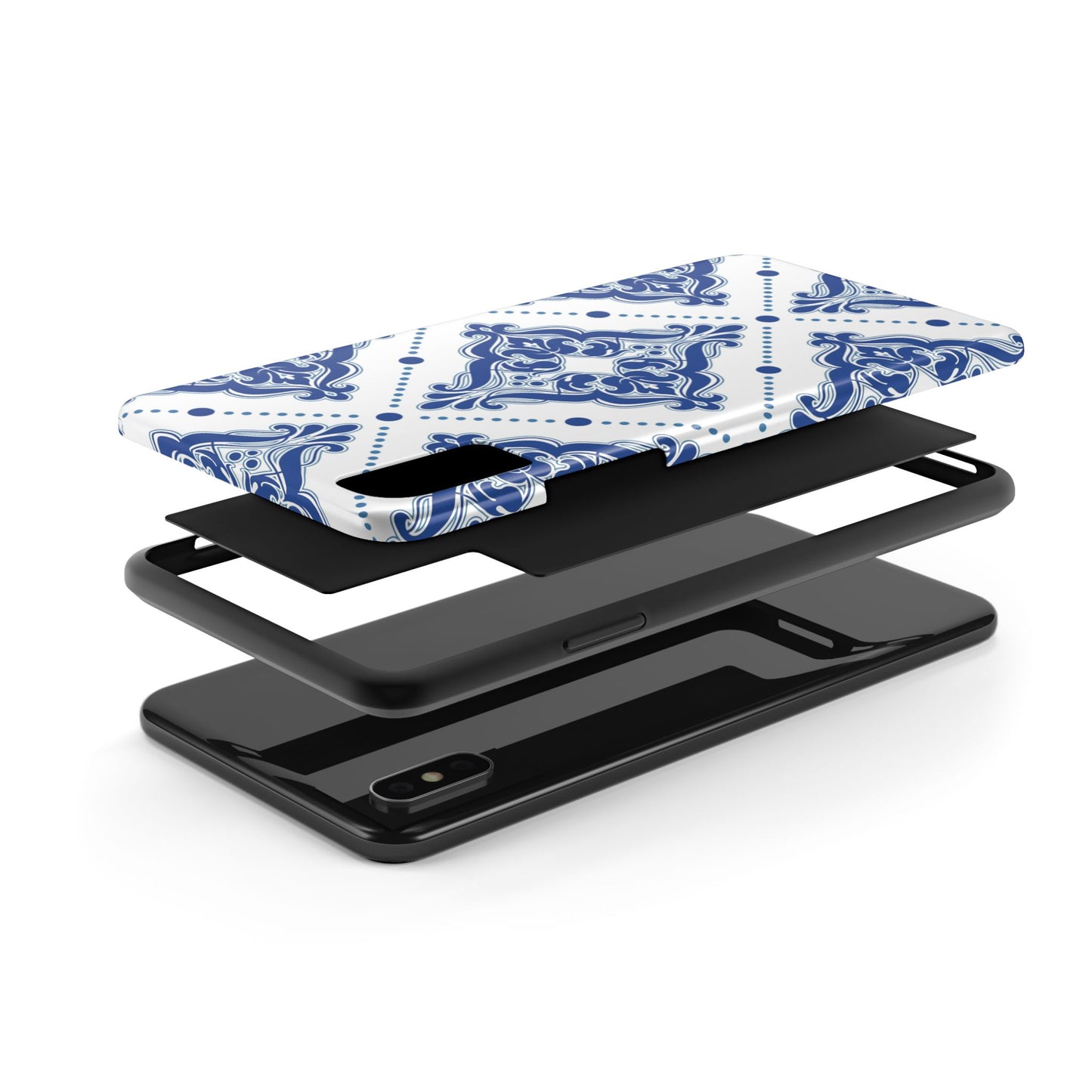 Azure Mozaic, Blue and white tile phone case, Mediterranean Tile design, Santorini Phone case