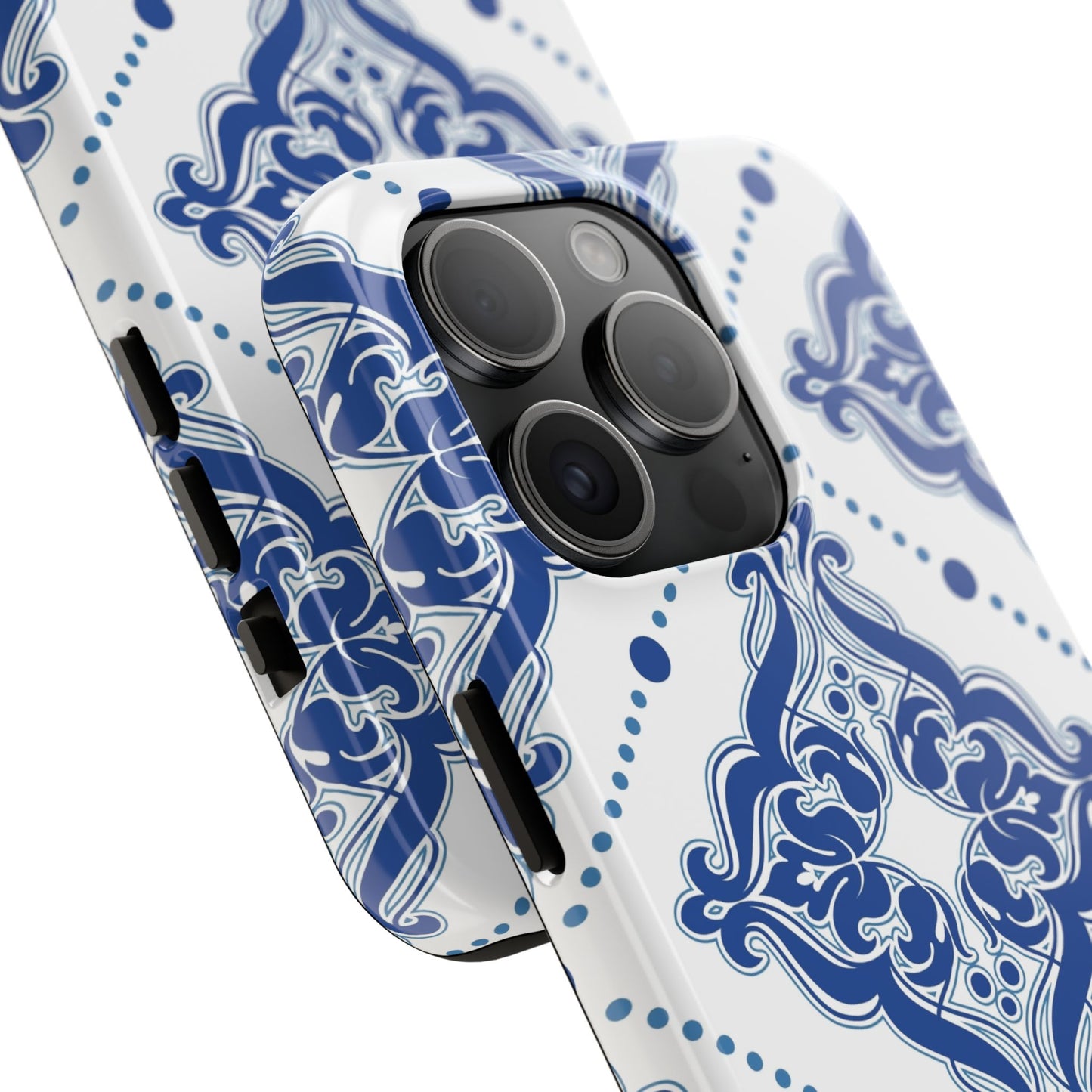 Azure Mozaic, Blue and white tile phone case, Mediterranean Tile design, Santorini Phone case