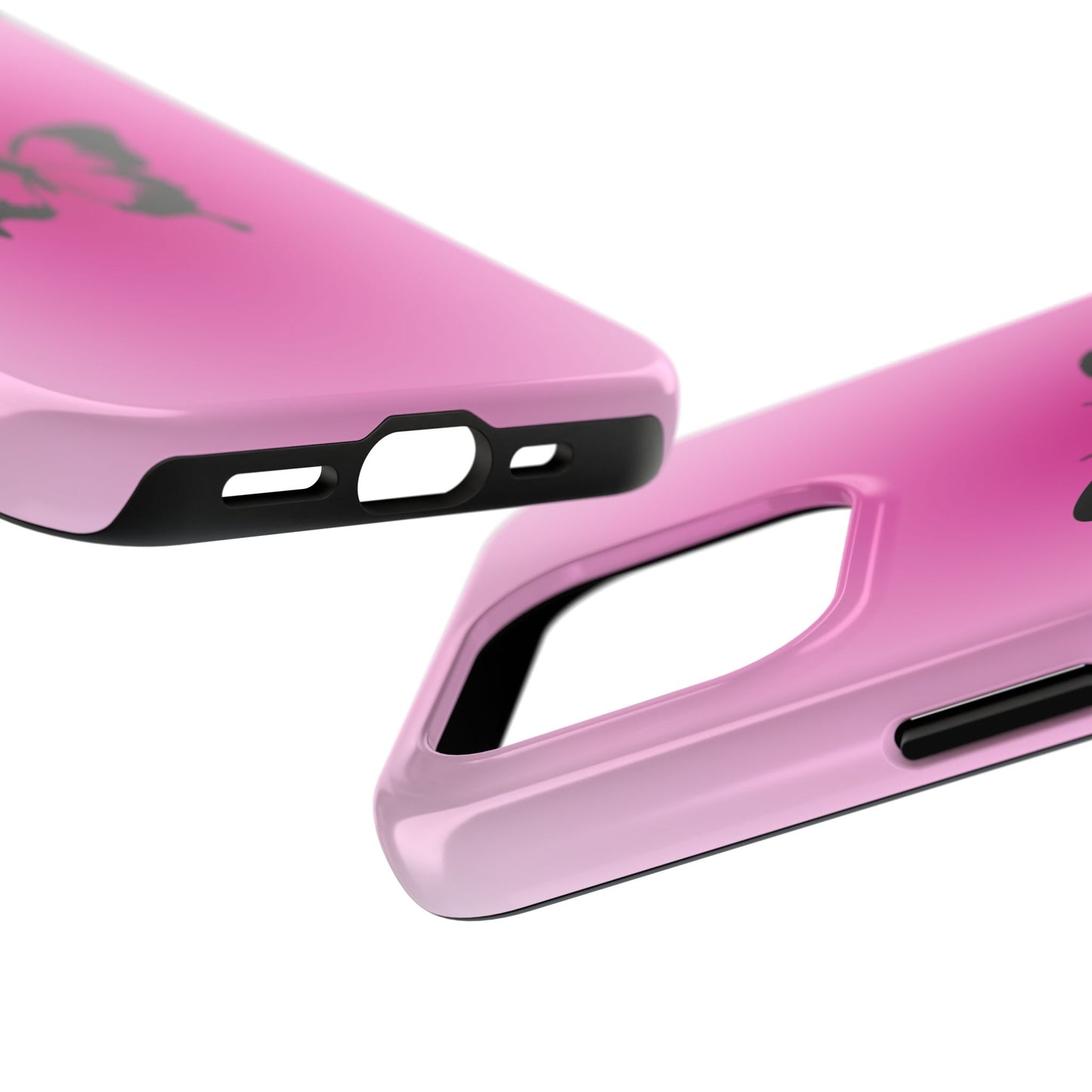 Cute Glossy Phone Case, Butterfly Pink Aura, Trendy, It Girl