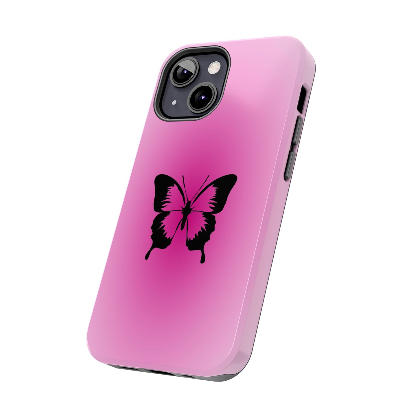 Cute Glossy Phone Case, Butterfly Pink Aura, Trendy, It Girl