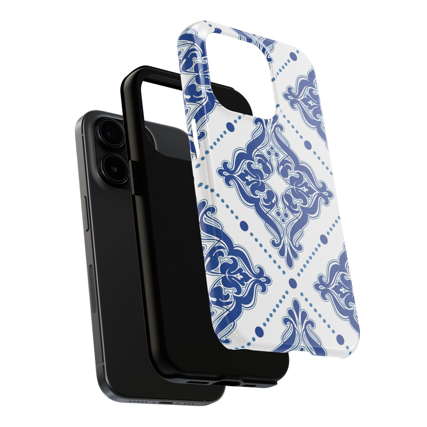 Azure Mozaic, Blue and white tile phone case, Mediterranean Tile design, Santorini Phone case