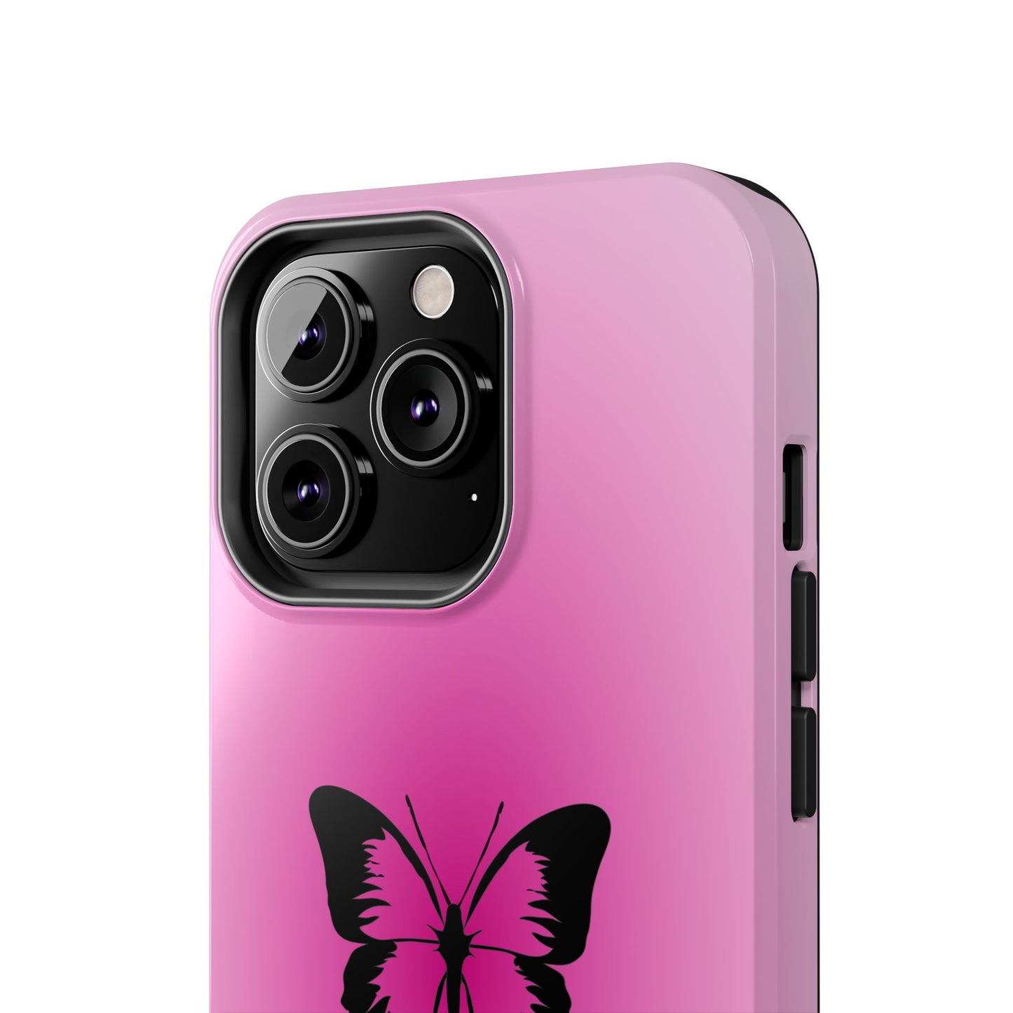 Cute Glossy Phone Case, Butterfly Pink Aura, Trendy, It Girl