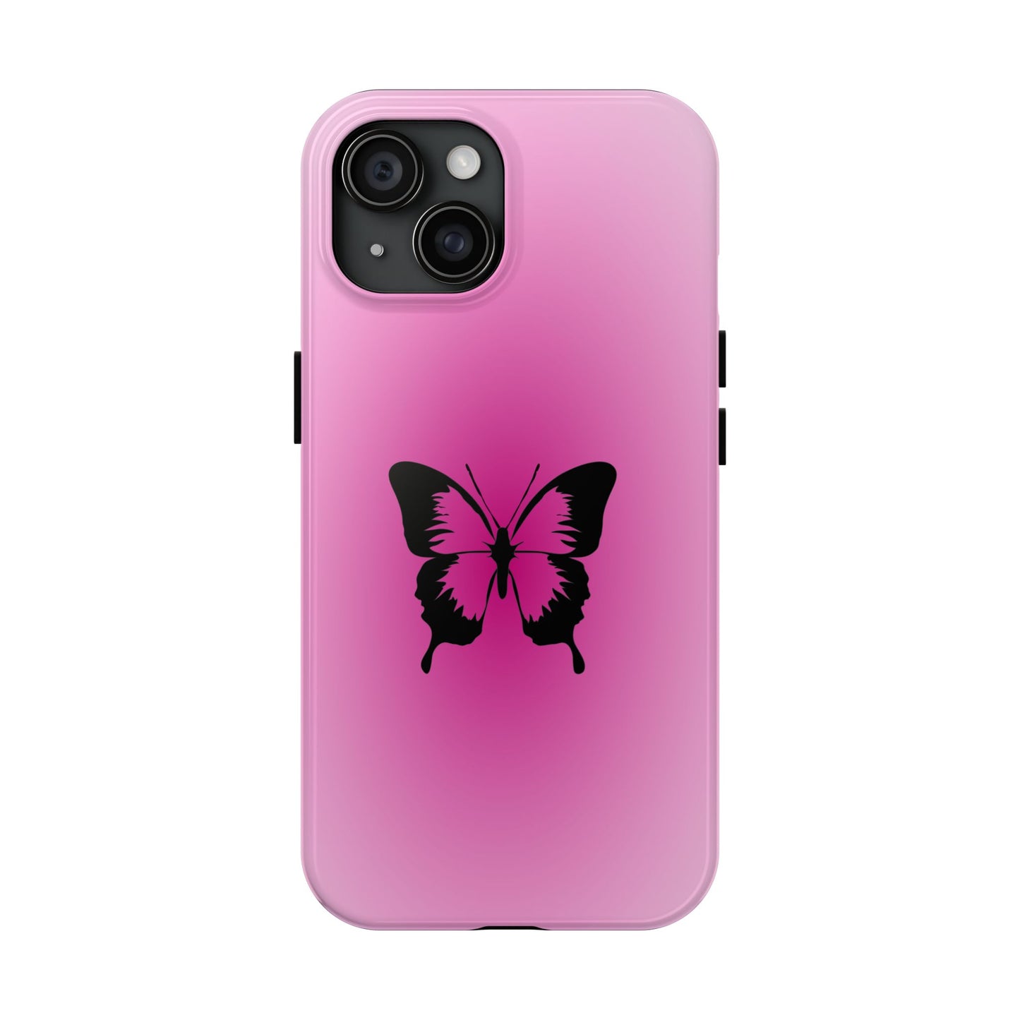 Cute Glossy Phone Case, Butterfly Pink Aura, Trendy, It Girl