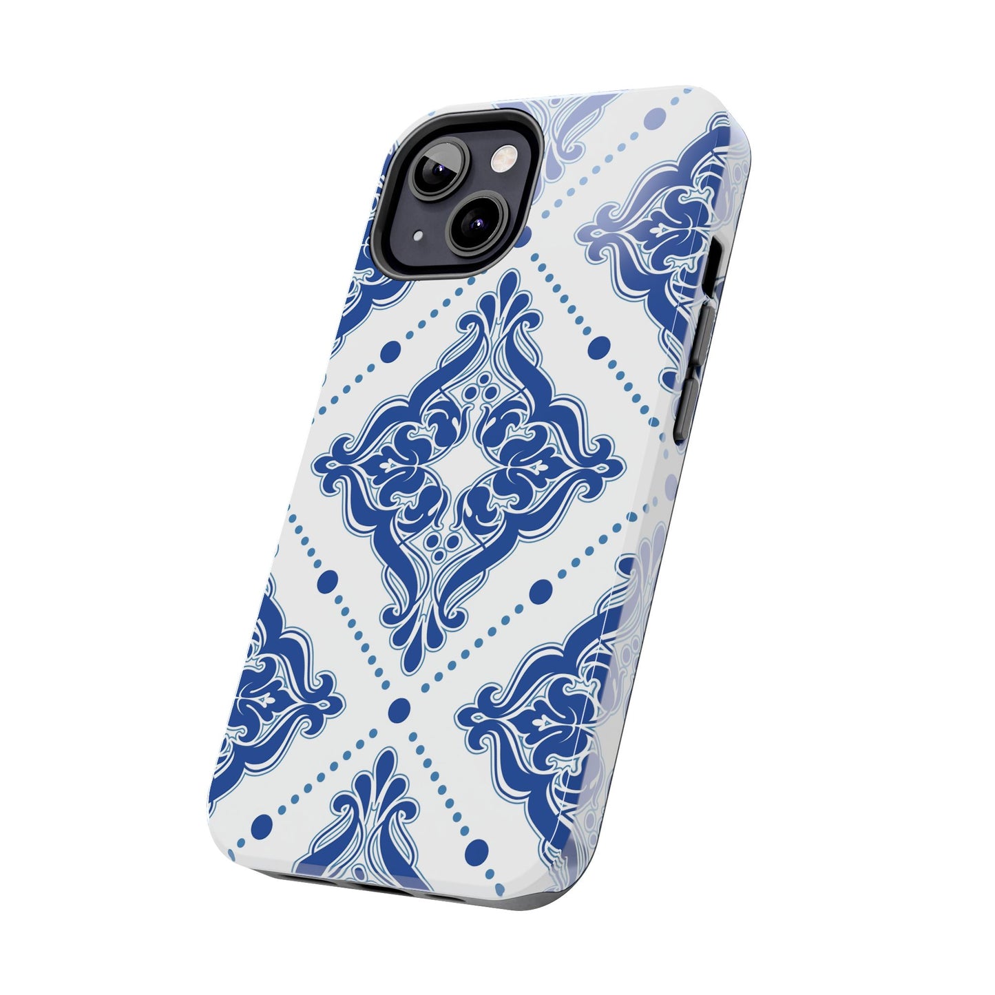 Azure Mozaic, Blue and white tile phone case, Mediterranean Tile design, Santorini Phone case