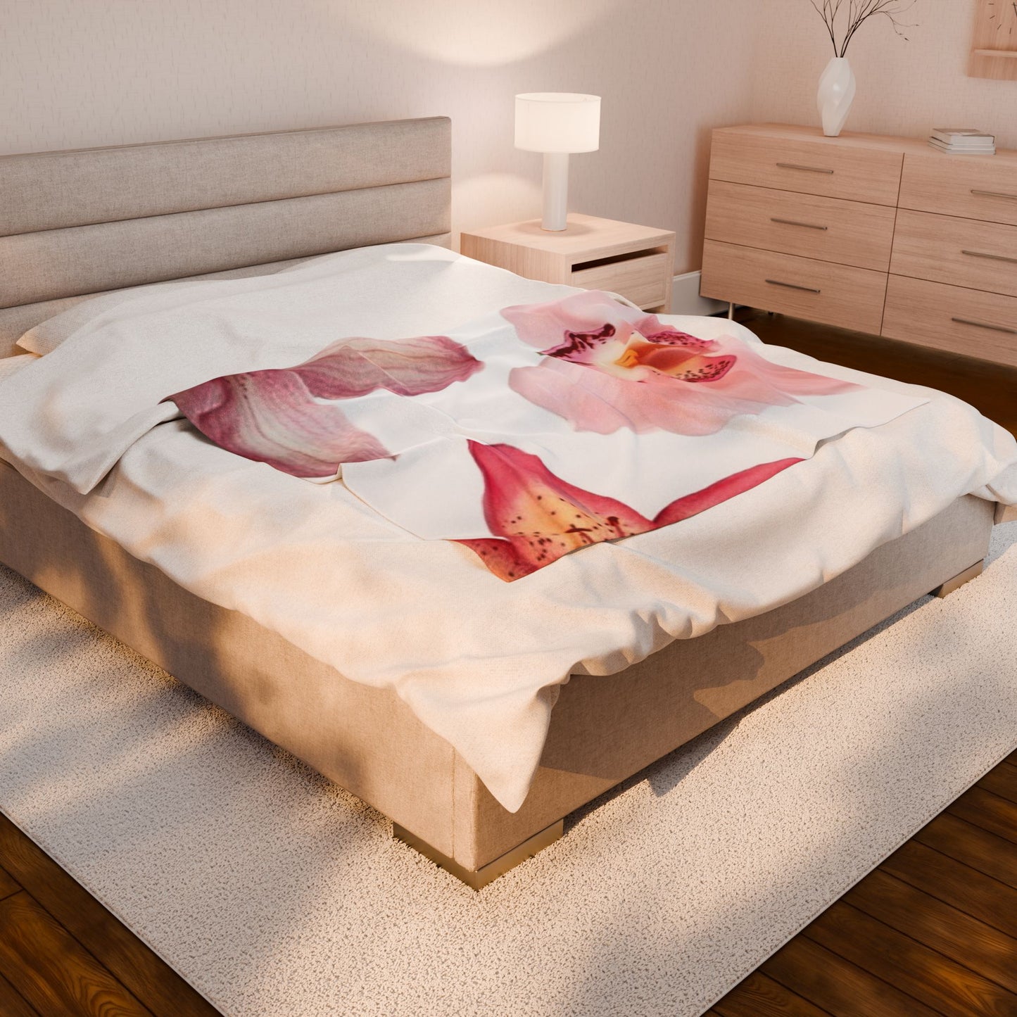Copy of Orchid Flower Print Blanket