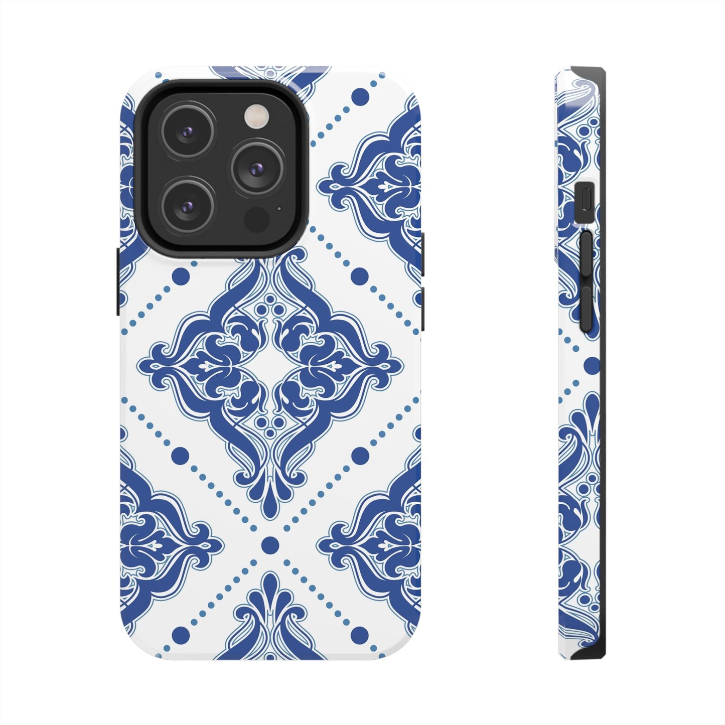 Azure Mozaic, Blue and white tile phone case, Mediterranean Tile design, Santorini Phone case