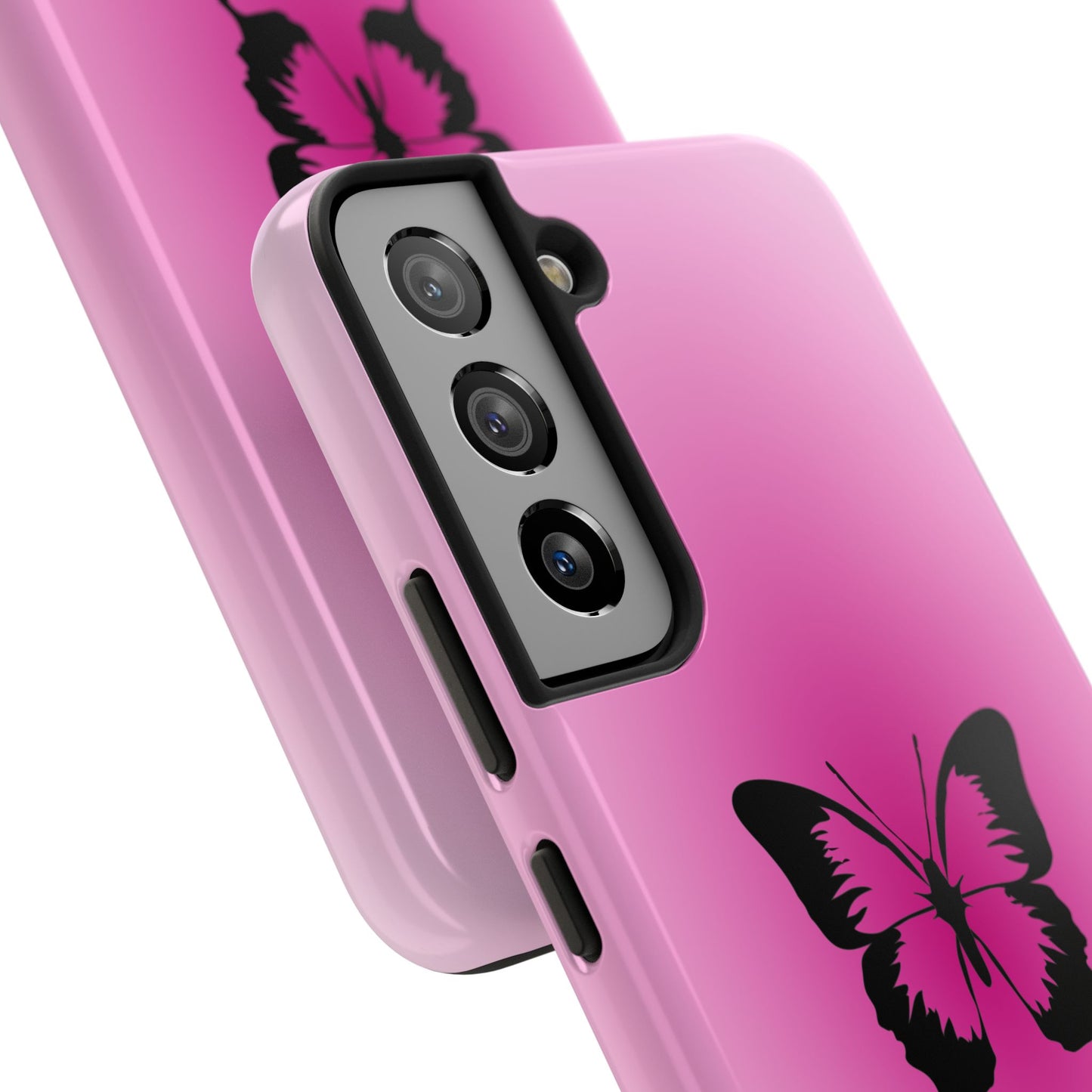 Cute Glossy Phone Case, Butterfly Pink Aura, Trendy, It Girl