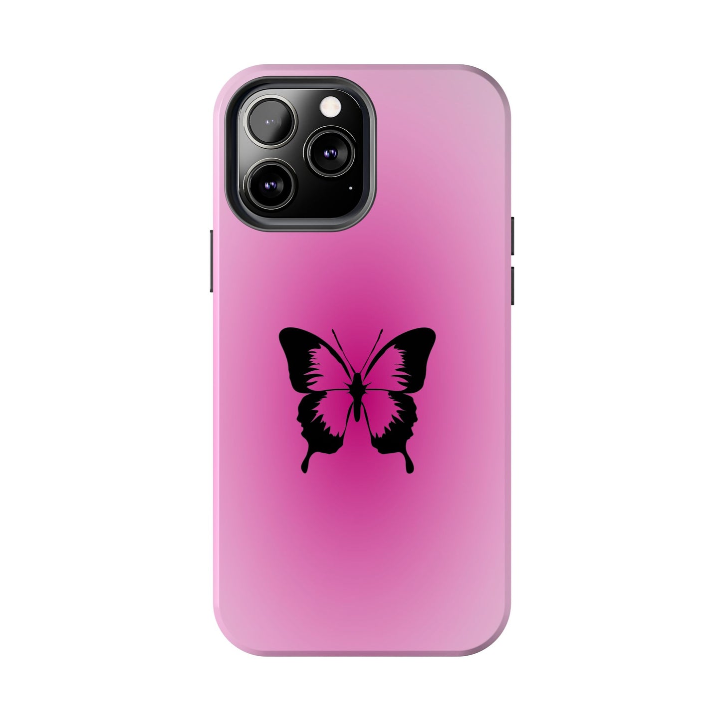 Cute Glossy Phone Case, Butterfly Pink Aura, Trendy, It Girl