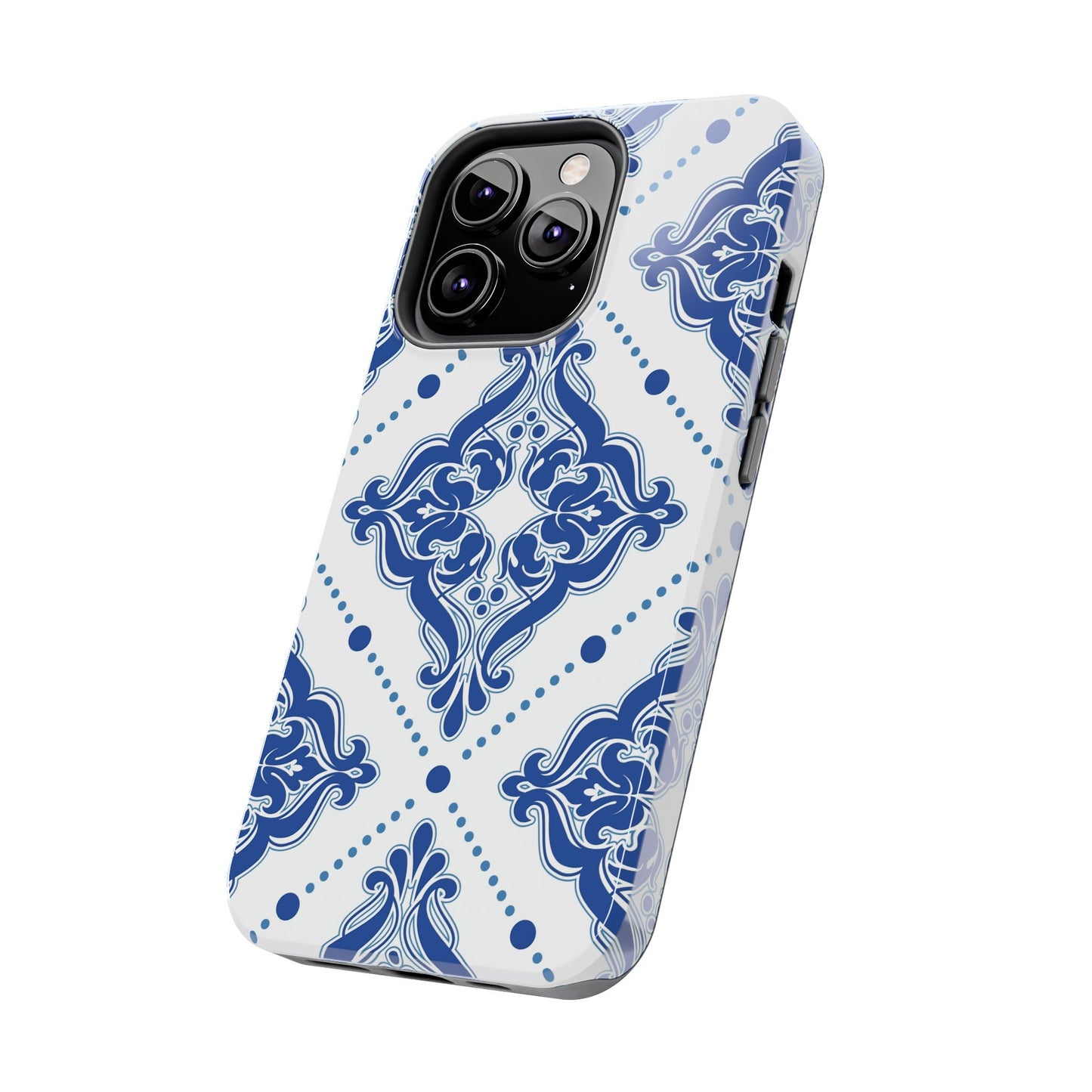 Azure Mozaic, Blue and white tile phone case, Mediterranean Tile design, Santorini Phone case